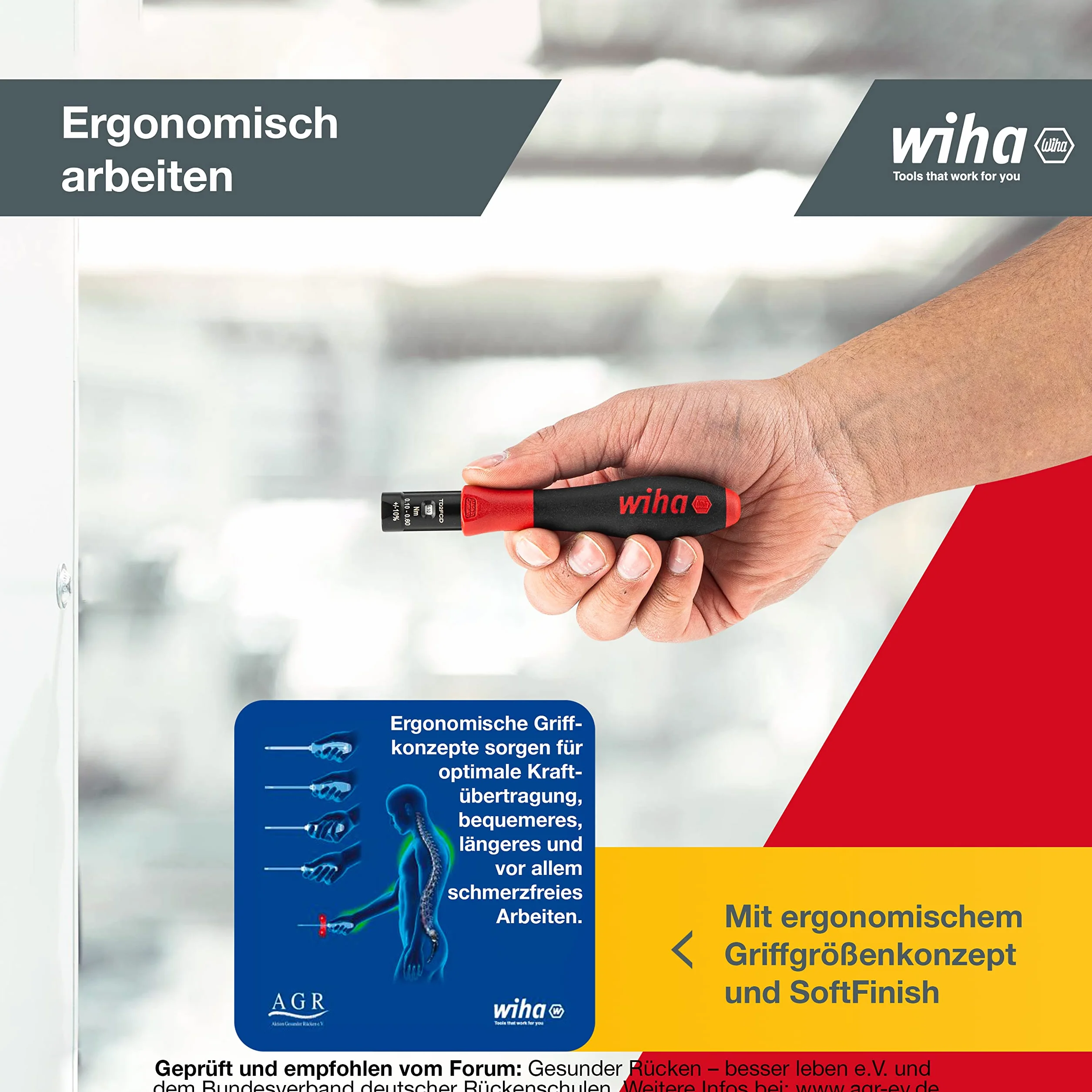 Wiha TorqueVario-S Wkrętak dynamometryczny, precyzyjny śrubokręt, 4 mm / 0,4-1,0 Nm, do kontrolowanego wkręcania, praktyczny, bezstopniowa regulacja, sygnał po osiągnięciu momentu dokręcenia