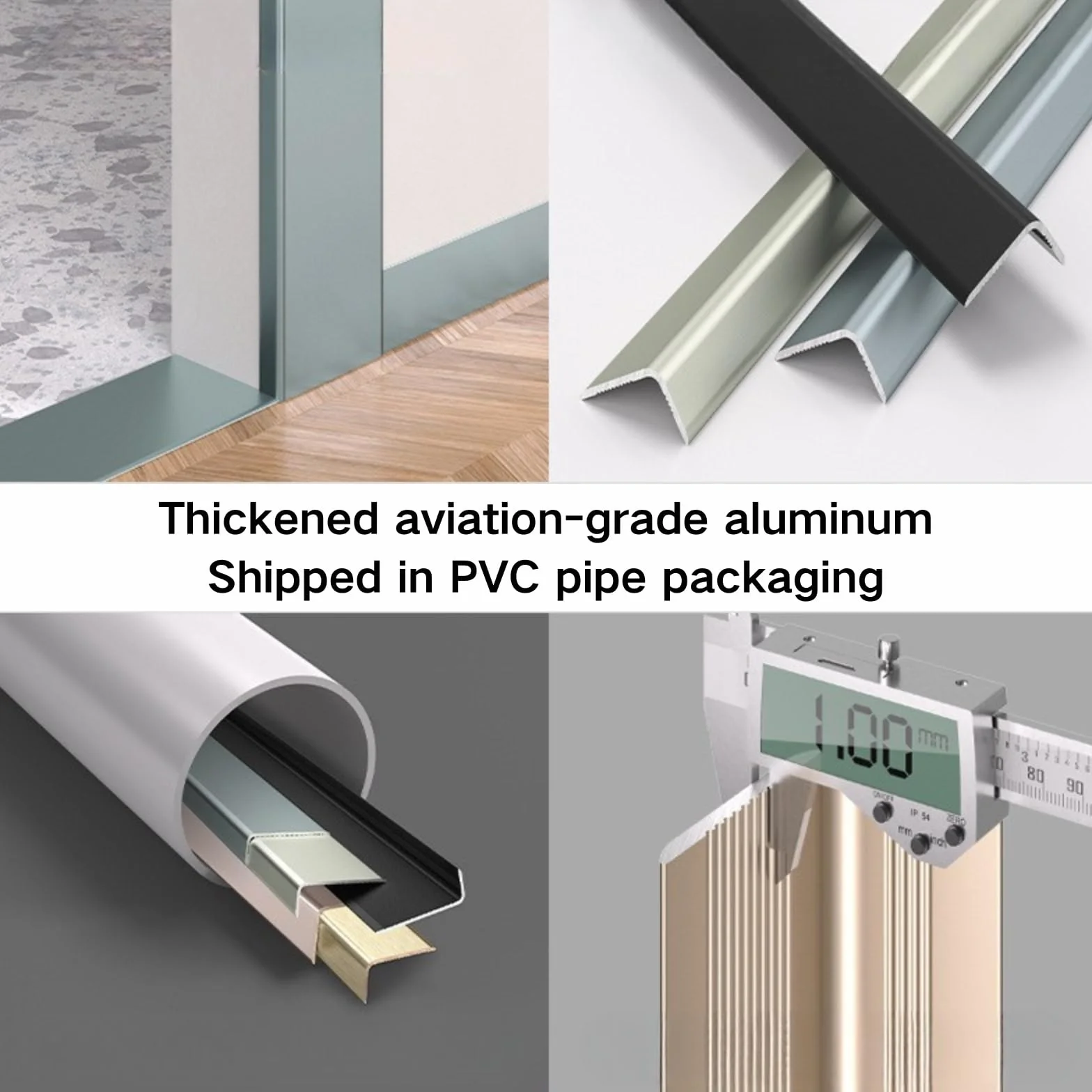 Wykończenie krawędzi płytki z anodyzowanego aluminium, metalowy ochraniacz narożny do podłóg i ścian, nierdzewne listwy do płytek, kształt litery L, 10 mm x 30 mm x 90 cm, srebrne wykończenie