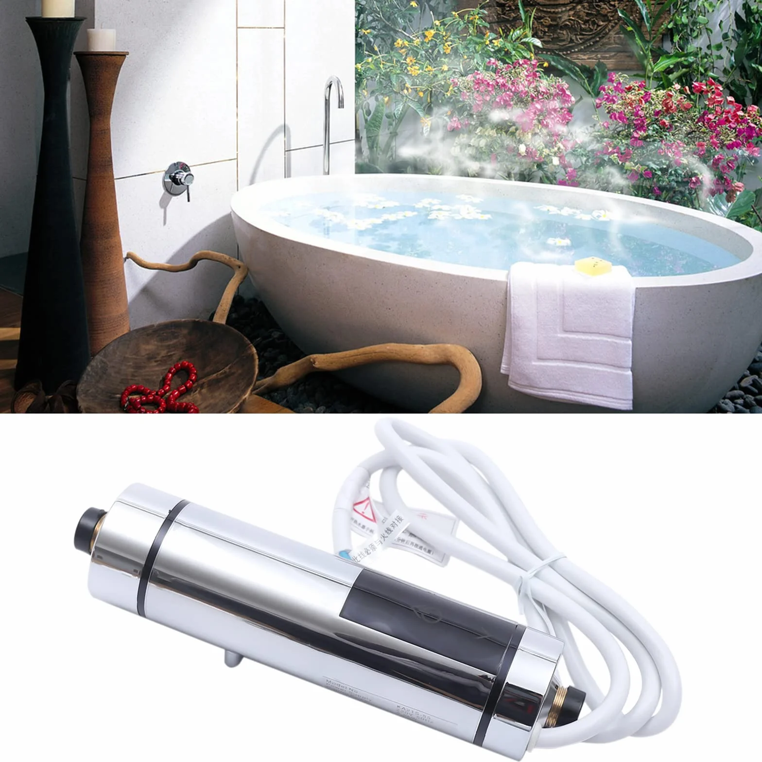 Elektryczny podgrzewacz wody 5500W Mini podgrzewacz wody Przenośny niskociśnieniowy bezzbiornikowy podgrzewacz wody Inteligentna regulacja temperatury Wyświetlacz LED Temperatura wody Zawór