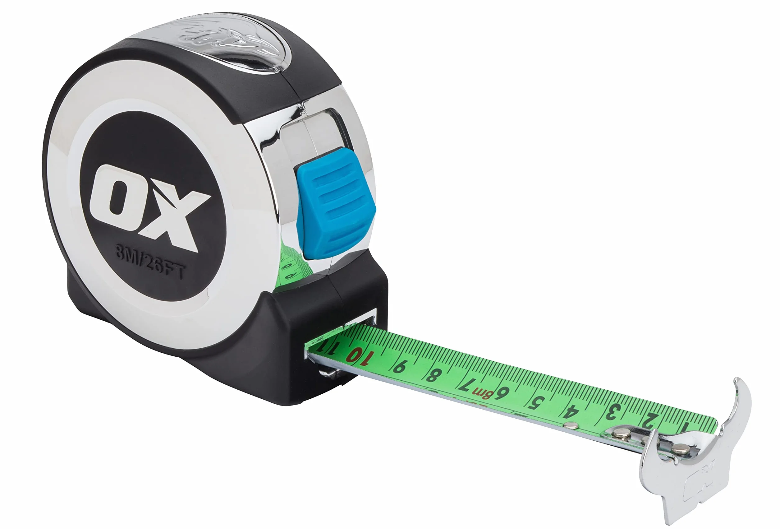 OX Tools P020908 Pro taśma miernicza 8 m, niebieska