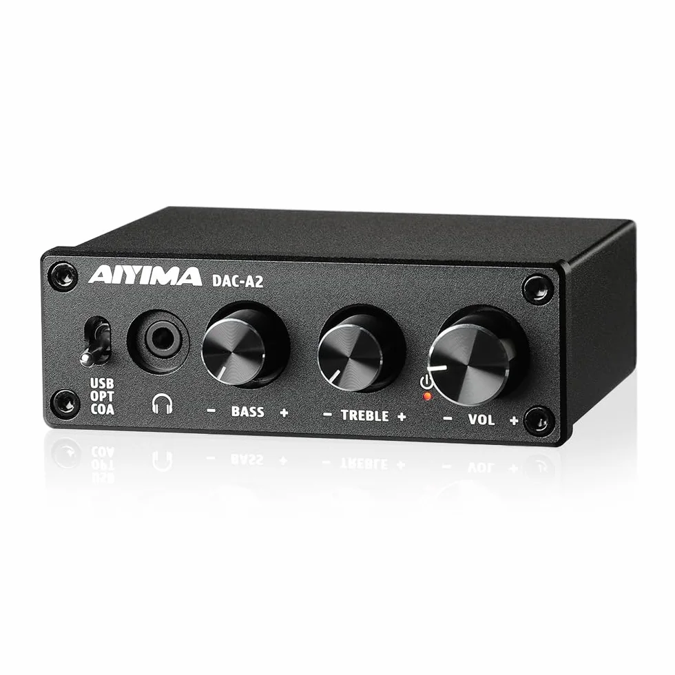 AIYIMA DAC-A2 mini dekoder audio DAC USB 24-bit 192 kHz koncentryczne optyczne do RCA wyjście słuchawkowe