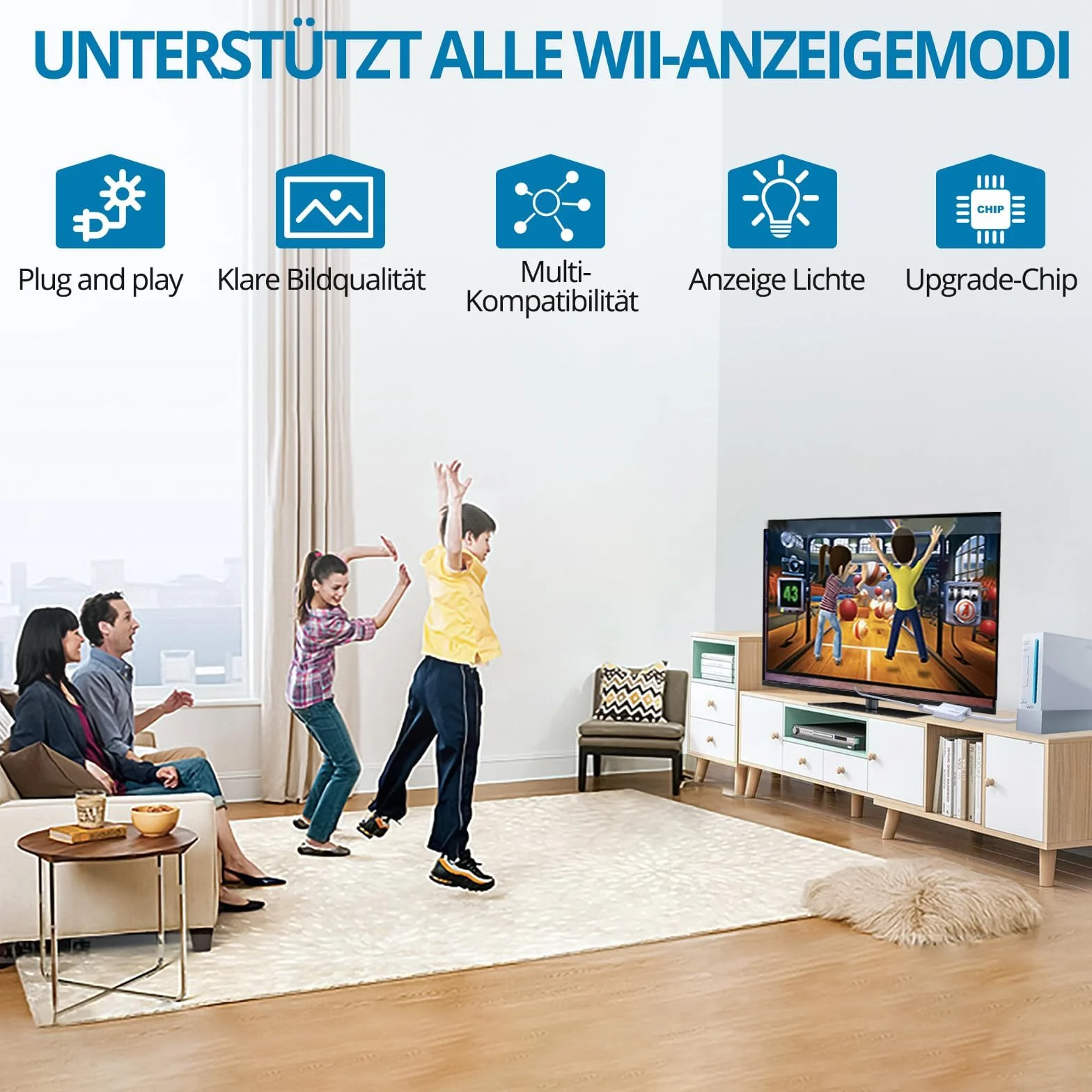 AUTOUTLET Adapter Wii do HDMI Biały 1080P/720P Full HD Konwerter z kablem HDMI 1,8M dla Nintendo