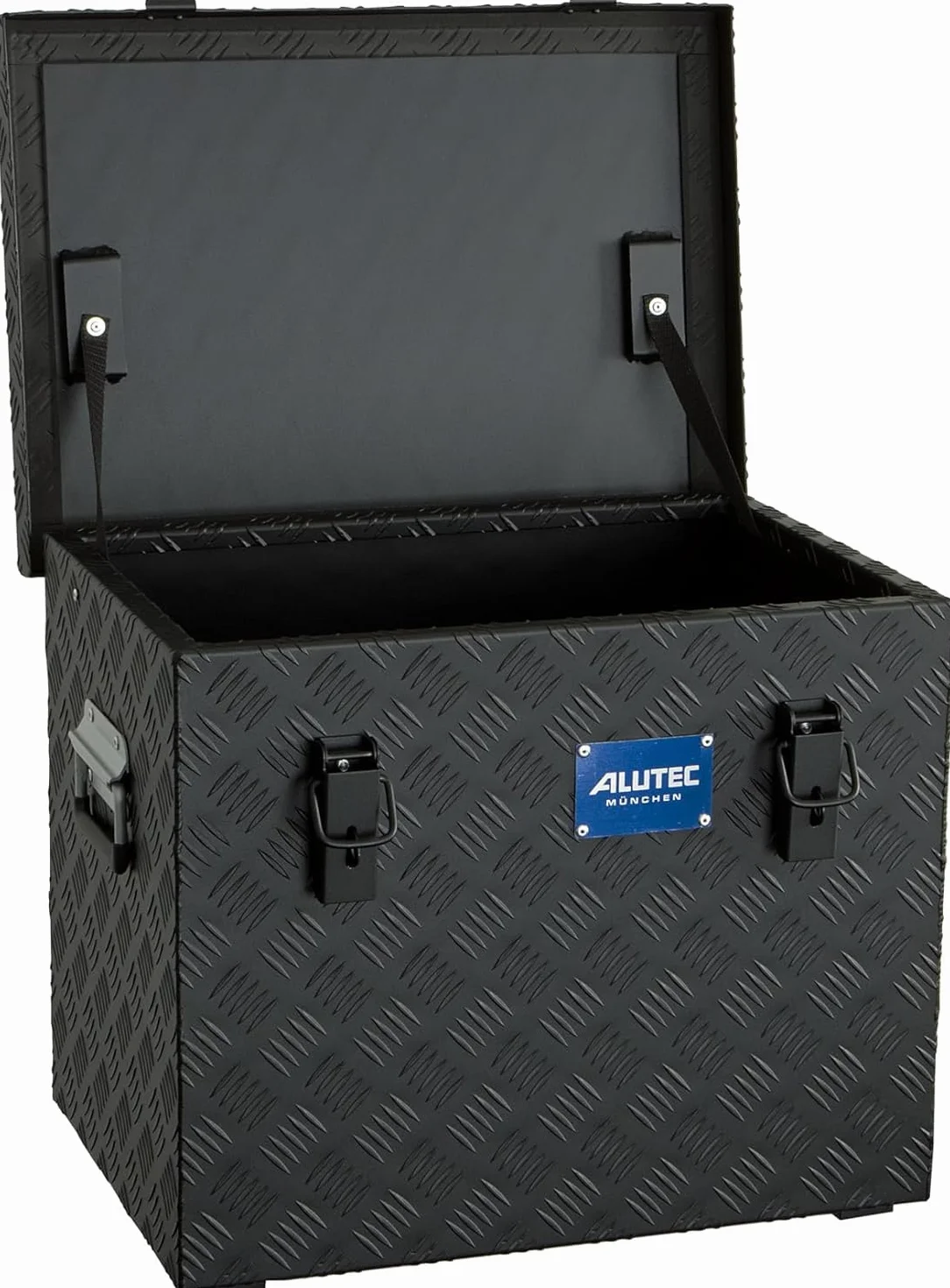 ALUTEC Aluminiowa skrzynka Extreme 70 (kolor czarny, pojemność 70 l, wymiary wewnętrzne (dł. x szer. x wys.) 500 x 350 x 400 mm/wymiary zewnętrzne (dł. x szer. x wys.) 522 x 375 x 420 mm, pudełko do