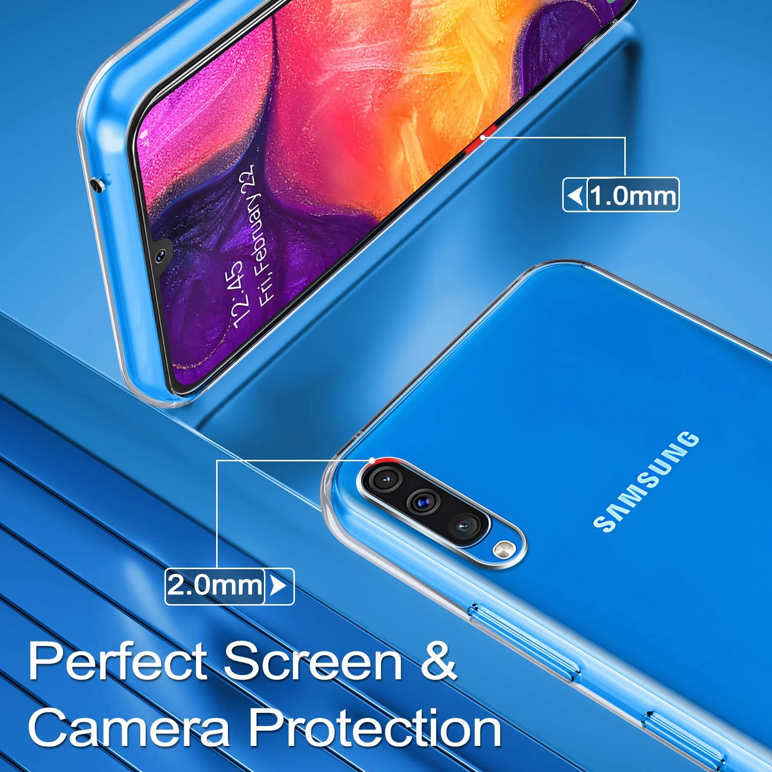 Phoona Etui Samsung Galaxy A50 Szkło Hartowane TPU Odporne na Wstrząsy