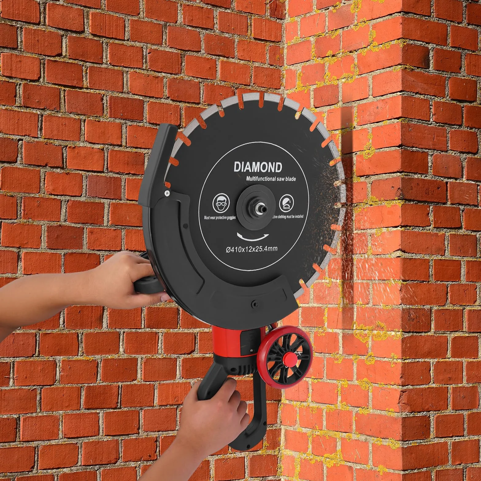 Elektryczna piła tarczowa do betonu 4000 W, wysokowydajna piła tarczowa, przecinarka do cięcia na mokro i na sucho, z rurą wodną, pompą wodną, brzeszczotem, głębokość cięcia 165 mm, cięcie muru