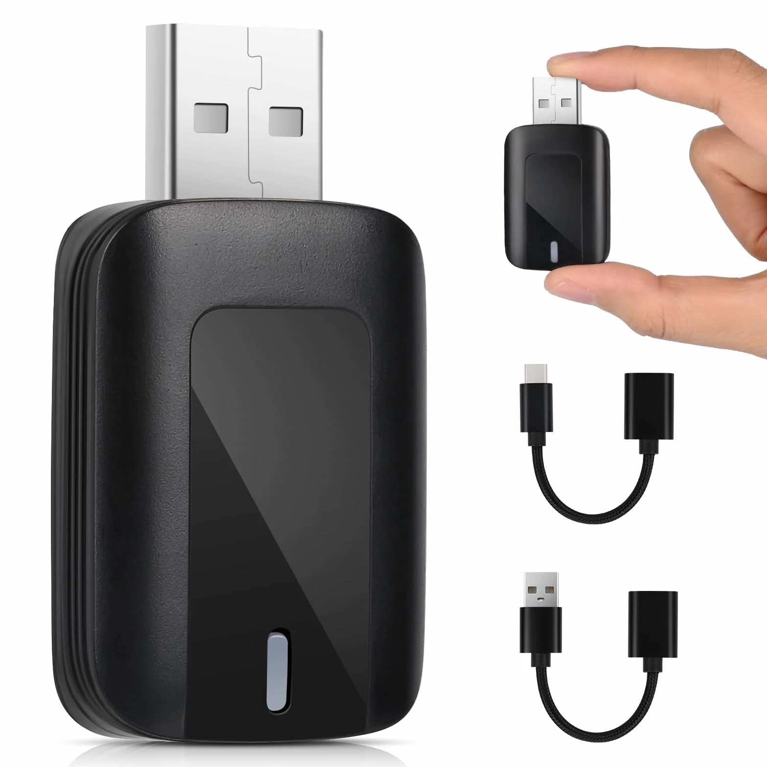 Euakee Android Auto & I-O-S CarPlay bezprzewodowy adapter, Plug & Play 5 GHz WiFi Wireless CarPlay Dongle, łatwy do aktualizacji, przewodowy samochód Play to Wireless Fits Cars 2015+ (BT5.0/WiFi2.4G)