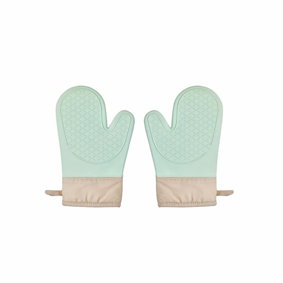 Silikonowe rękawice żaroodporne do użytku domowego, długie bawełniane, mikrofalówki, piekarnika, pieczenia, grillowania(2Pcs C)