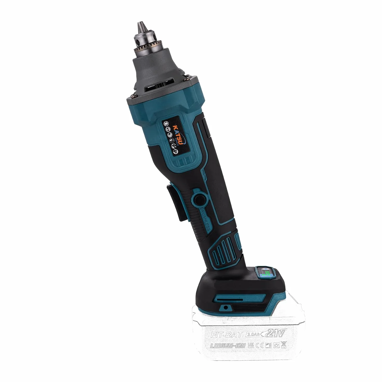 KATSU FIT-BAT bezszczotkowa akumulatorowa szlifierka matrycowa, 21 V, narzędzie obrotowe ze zmienną prędkością i uchwytem 6 mm, do szlifowania, polerowania, rzeźbienia, bez baterii i ładowarki
