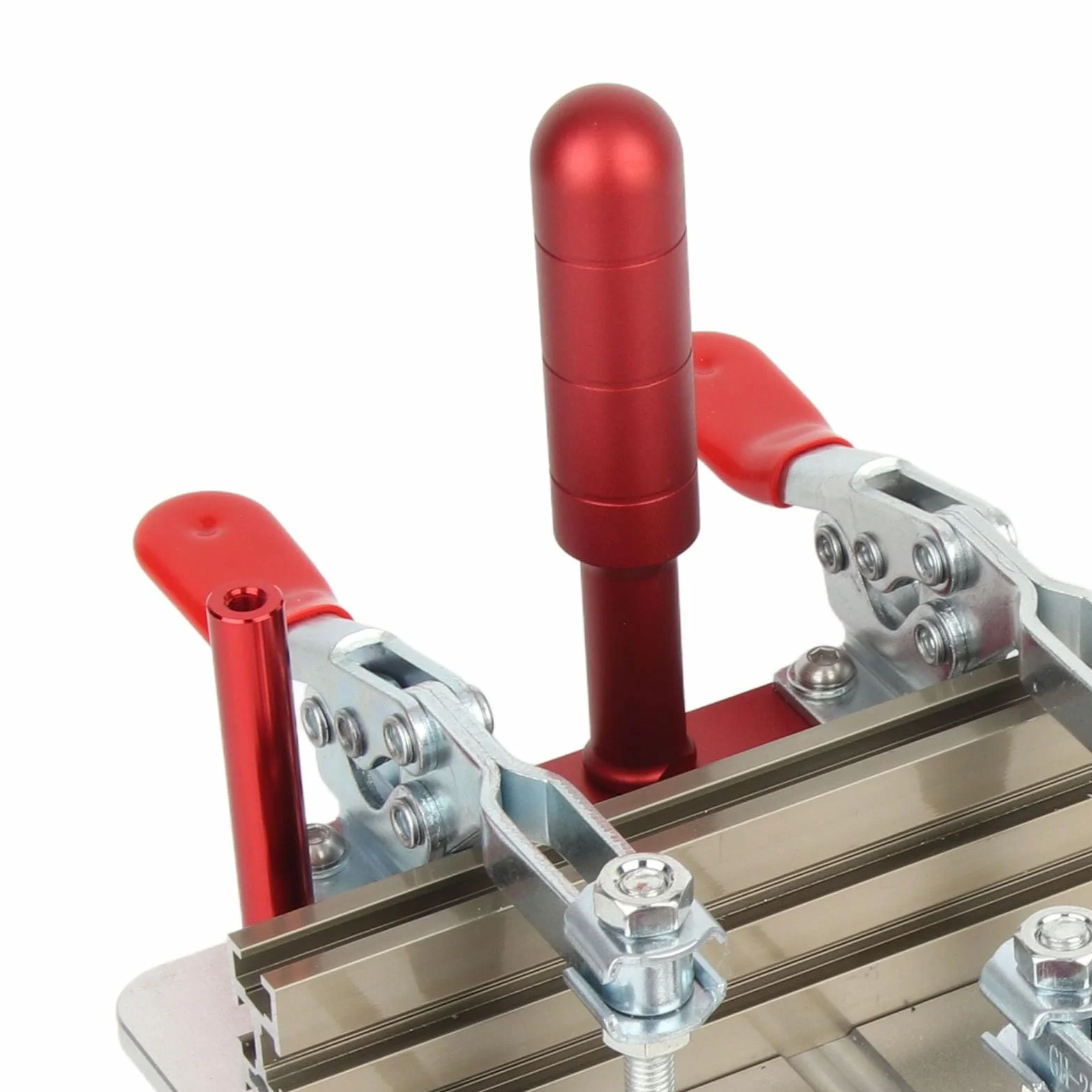 Cosiki Sanie do Mocowania Stołu Routera, Narzędzie do Obróbki Drewna ze Stopu Aluminium, Przezroczysta Akrylowa Płyta Przeciwpyłowa z Regulowanym Uchwytem 0-48 Mm, Idealna Cięcia Drzwi, Szafek i Płyt