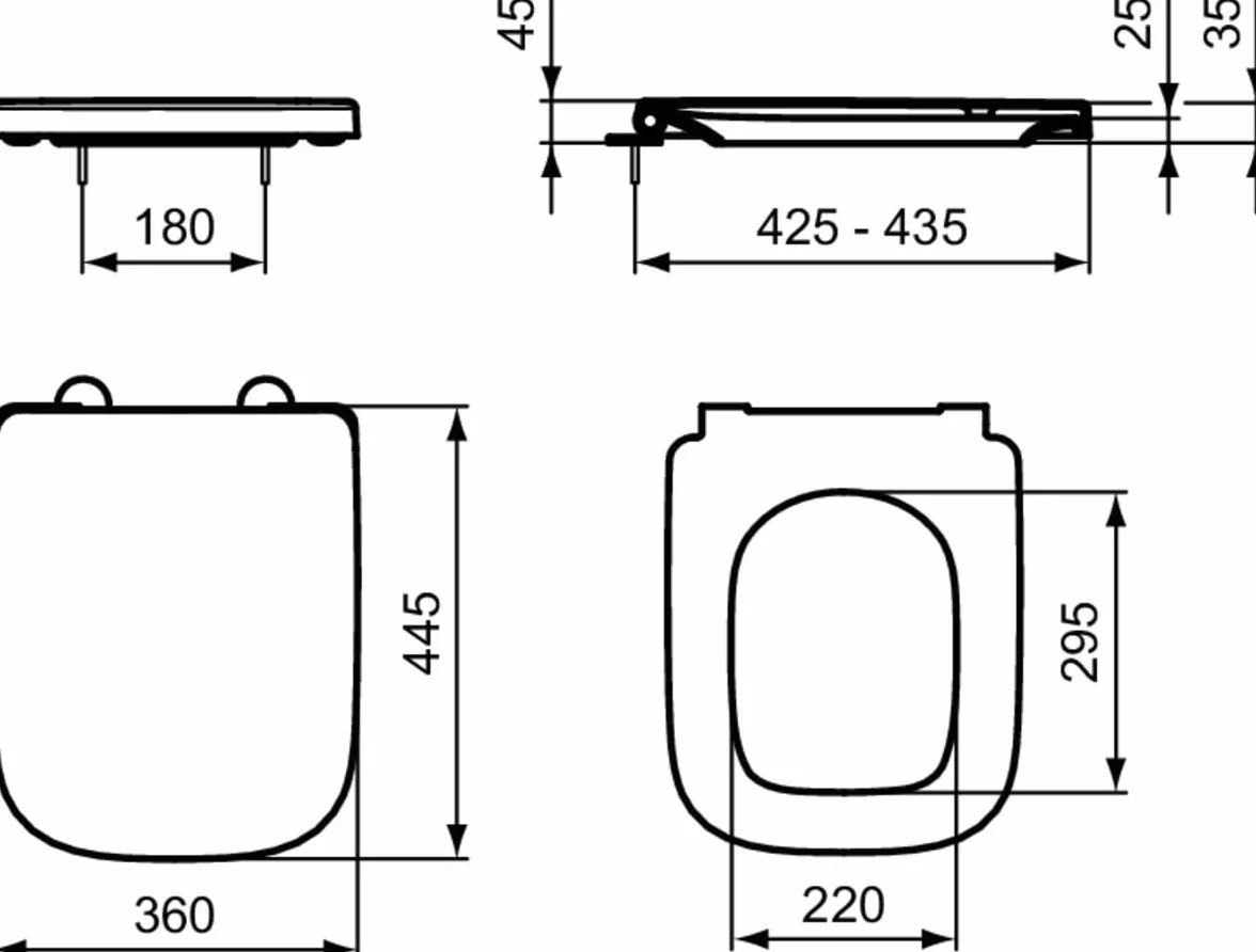 Ideal Standard - i.life B deska sedesowa z zawiasami ze stali nierdzewnej, z szybkim zamykaniem, z powłoką antybakteryjną Duroplast, z zawiasami ze stali nierdzewnej, kolor biały