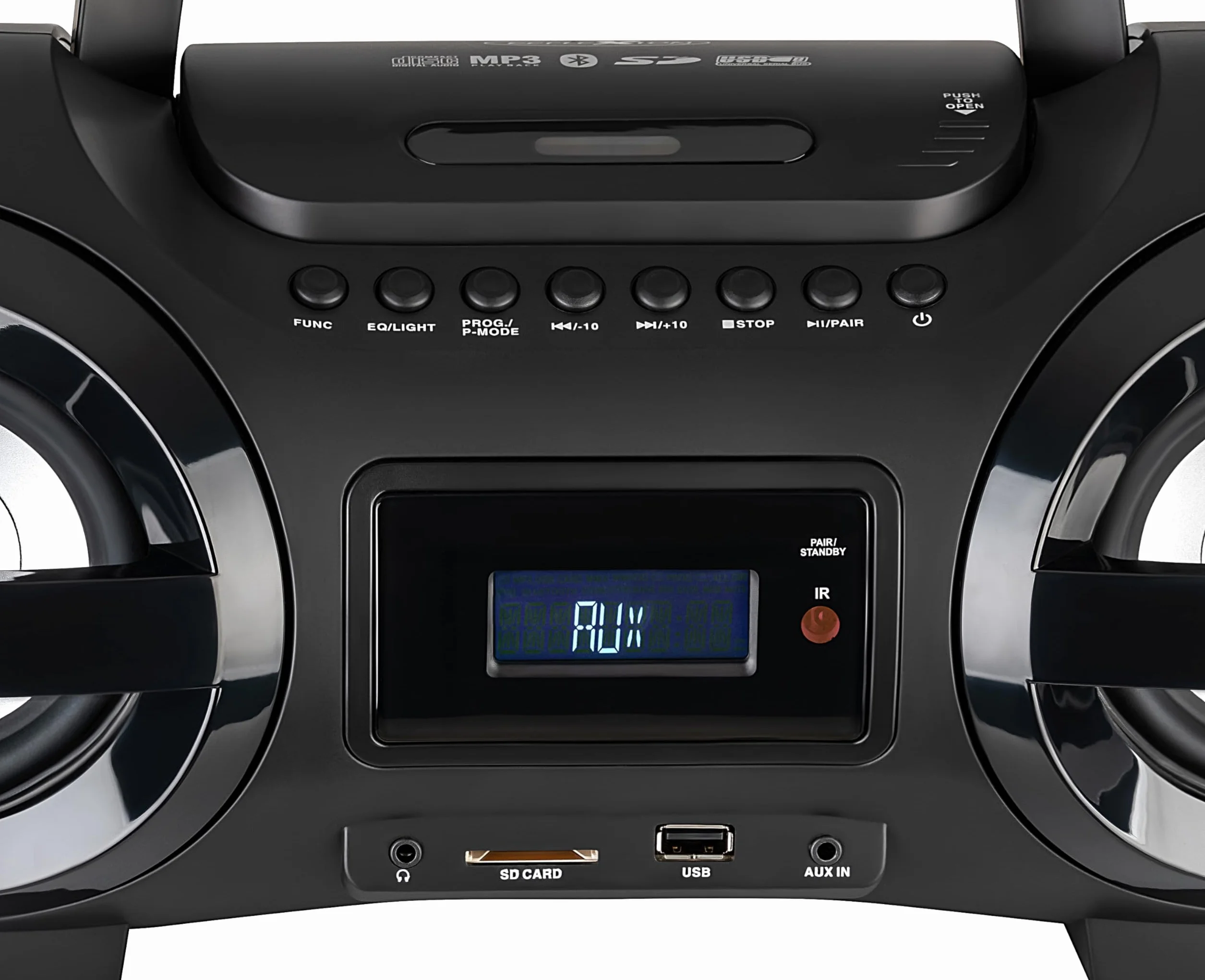 REFLEXION CDR900BT przenośny boombox Bluetooth radio FM MP3 USB SD CD 200 W czarny