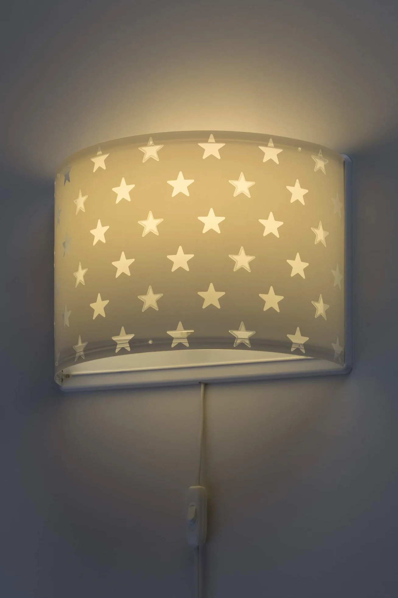Dalber dziecięca lampa ścienna gwiazdy szara, tworzywo sztuczne, 60 W