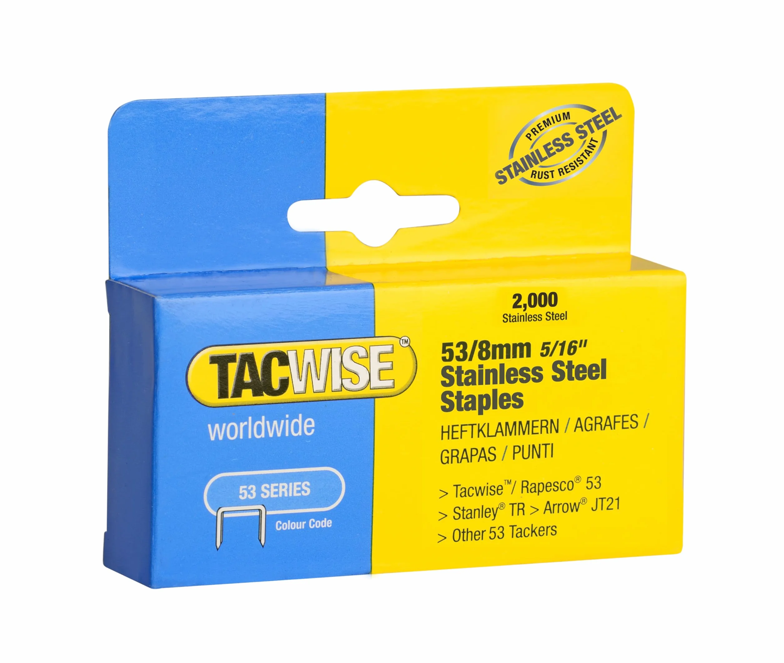 Tacwise 1269 Zszywki ze stali nierdzewnej typu 53/8 mm, 2000 sztuk