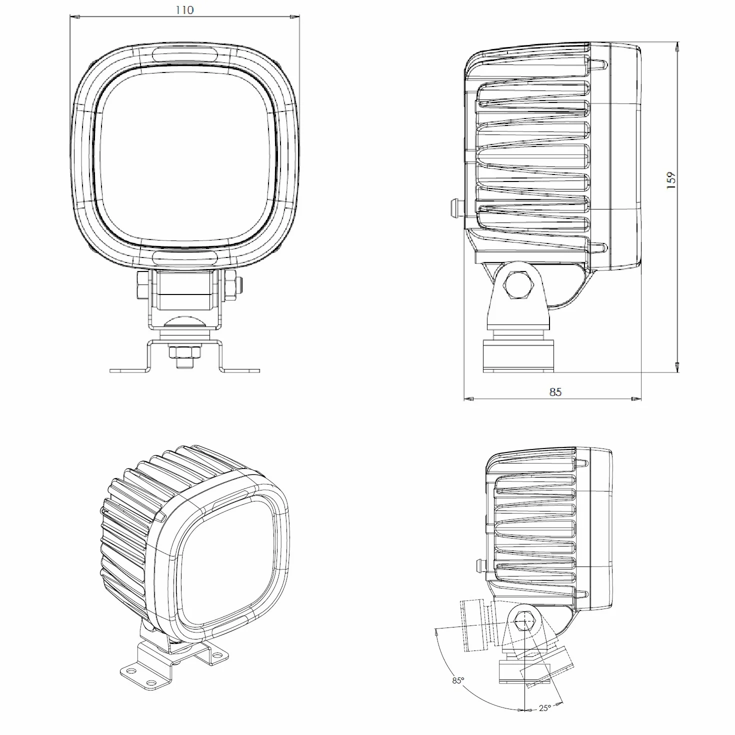 LED-MARTIN® reflektor roboczy 62 W z podstawą magnetyczną – kabel przyłączeniowy 7 m