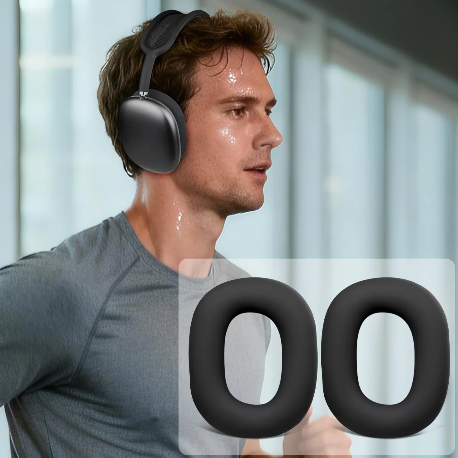 SOULWIT Silikonowe nakładki na uszy do AirPods Max, odporne na pot