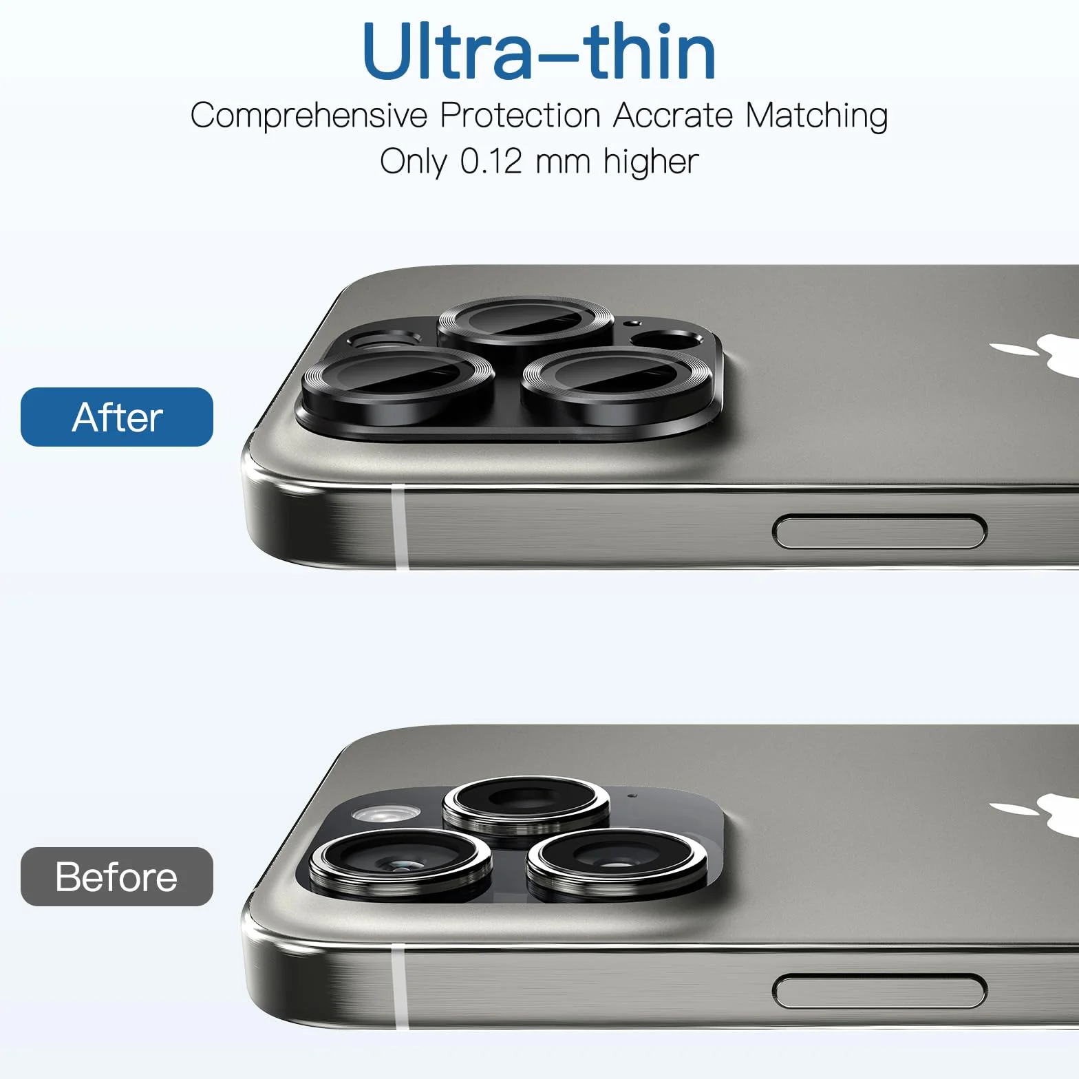 [2-pak ochrony obiektywu aparatu do iPhone 14 Pro / 14 Pro Max, szkło hartowane 9H, aluminiowa osłona płyty, koło nocne, brak pęcherzyków powietrza, czystość HD, łatwa instalacja, kolor