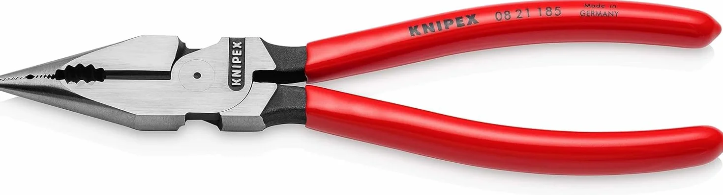 KNIPEX Szczypce uniwersalne z ostro zakończonymi szczękami z tworzywa sztucznego, powlekane 185 mm, 08 21 185