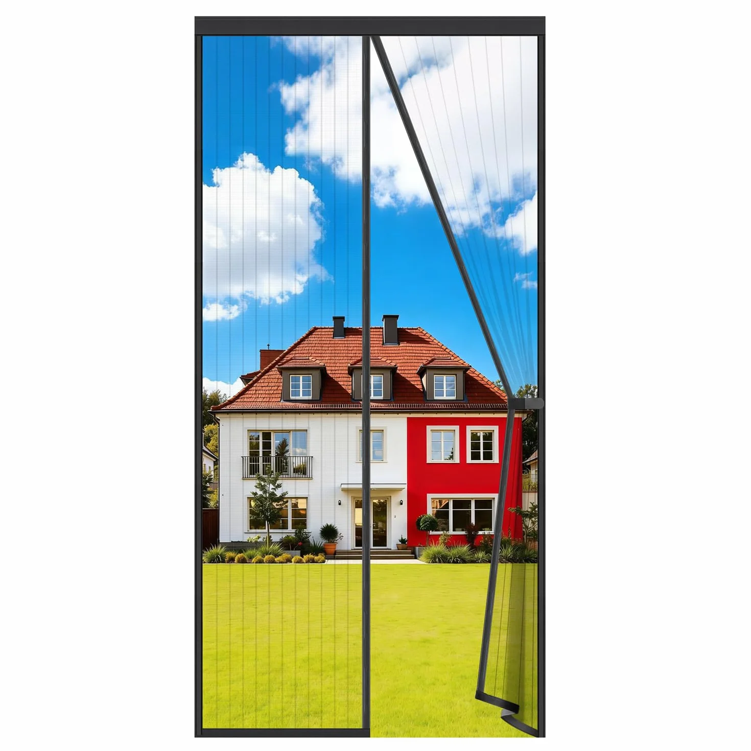 Moskitiera magnetyczna Auxmir do drzwi balkonowych, zasłona przeciw owadom, 90 x 230 cm, bardzo mocne magnesy, pogrubiona zasłona magnetyczna bez wiercenia, do drzwi balkonowych, salonu, drzwi tarasow