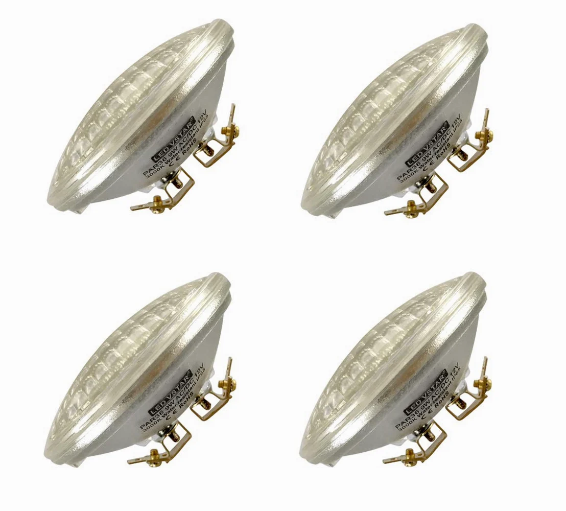 Vstar LED PAR36 9 W (Eq do 50 W halogen) 12 V AC/DC lampa krajobraz wodoodporna (4-pak - ciepła biel)