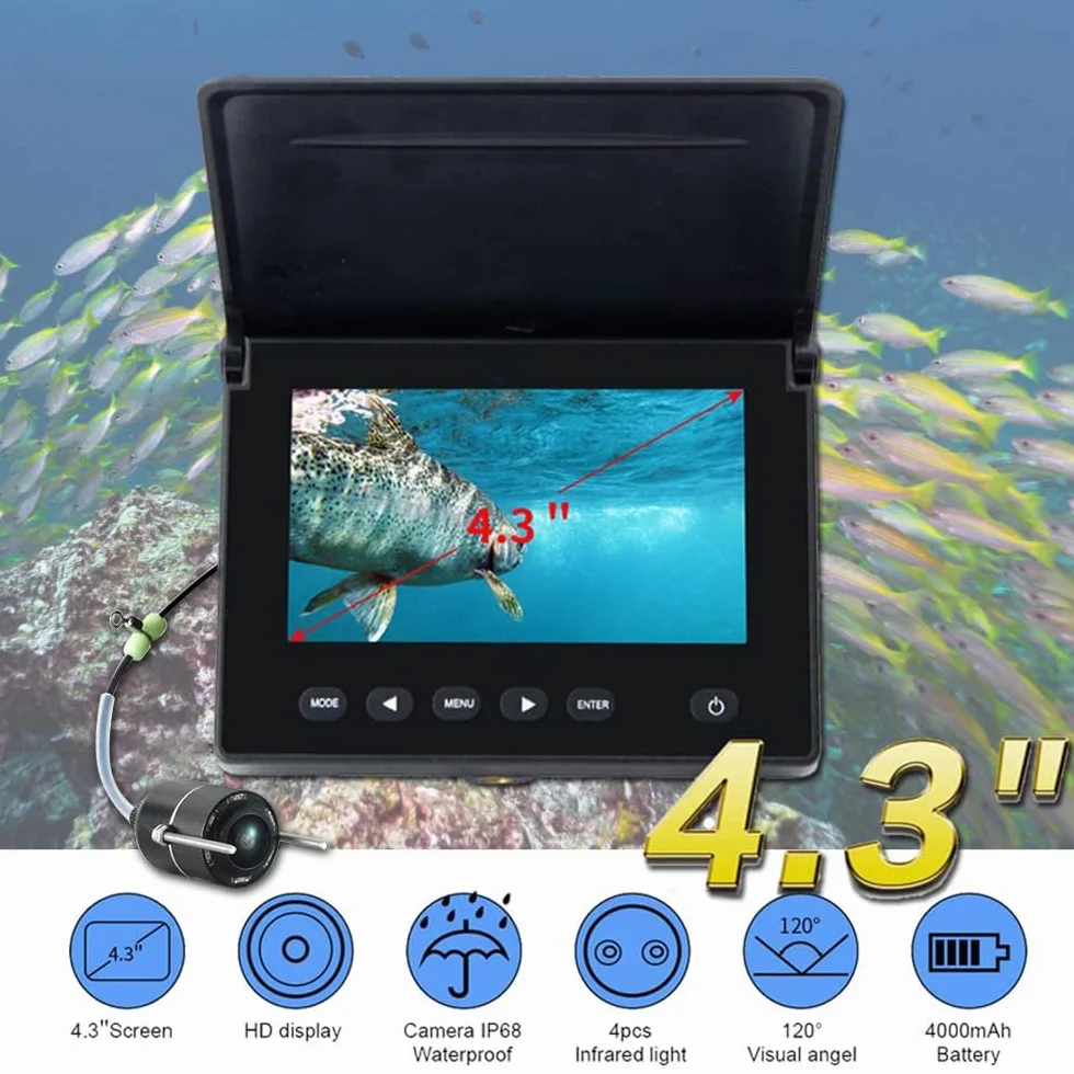 LUCKY podwodna kamera wędkarska z wykrywaczem ryb LED i monitorem LCD