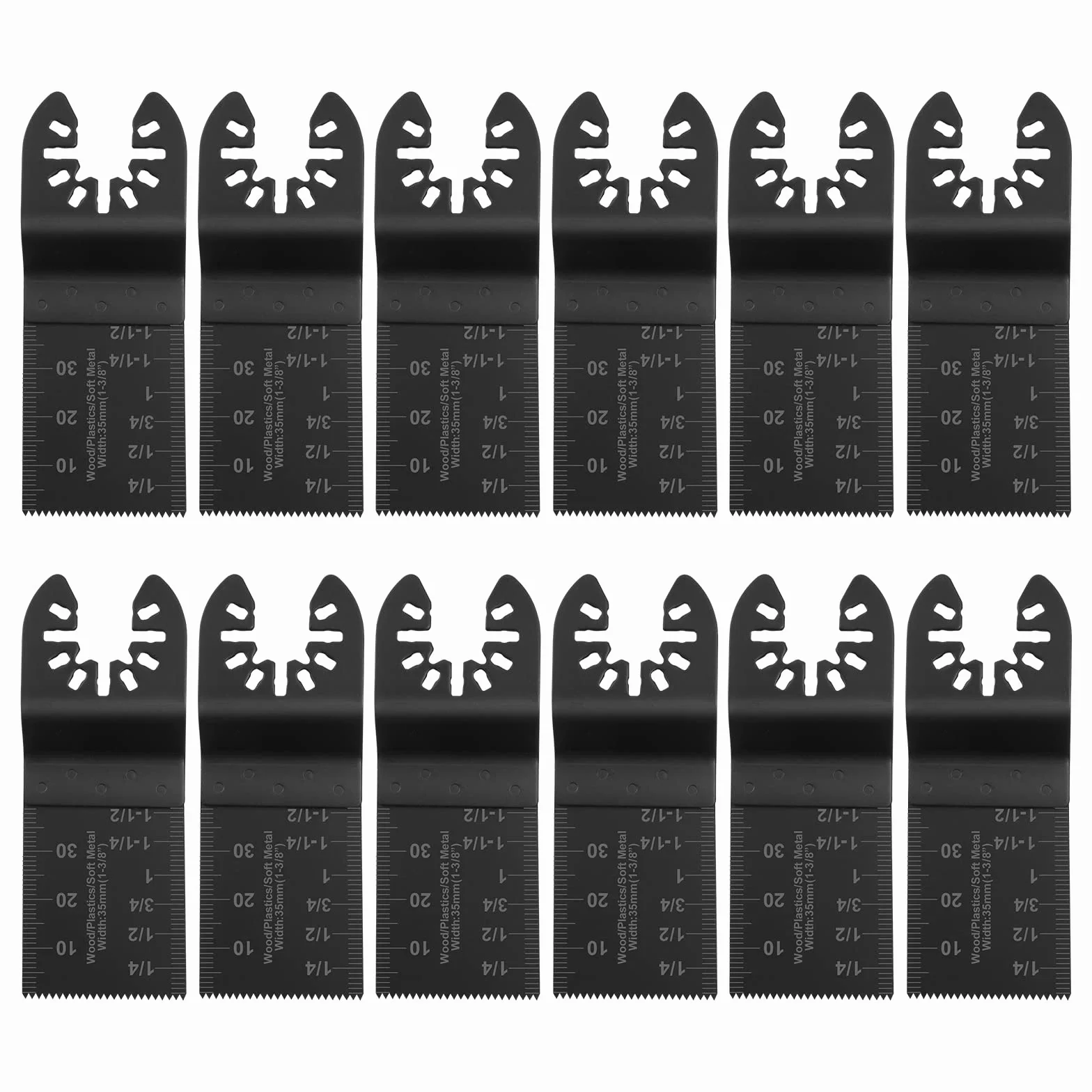 Flintronic 12 szt. brzeszczoty do pił oscylacyjnych z 2 adapterami C-Clip, drewno / metal / tworzywo sztuczne oscylacyjne wielofunkcyjne brzeszczoty do szybkiego zwalniania, ostrza do drewna