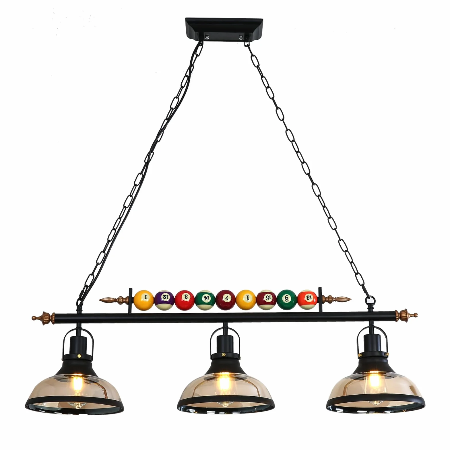 Retro industrialna lampa wisząca, czarna amerykańska kute żelazo snooker bar restauracja styl żyrandol, lampa wisząca na stół bilardowy, stół jadalny, stół wyspowy