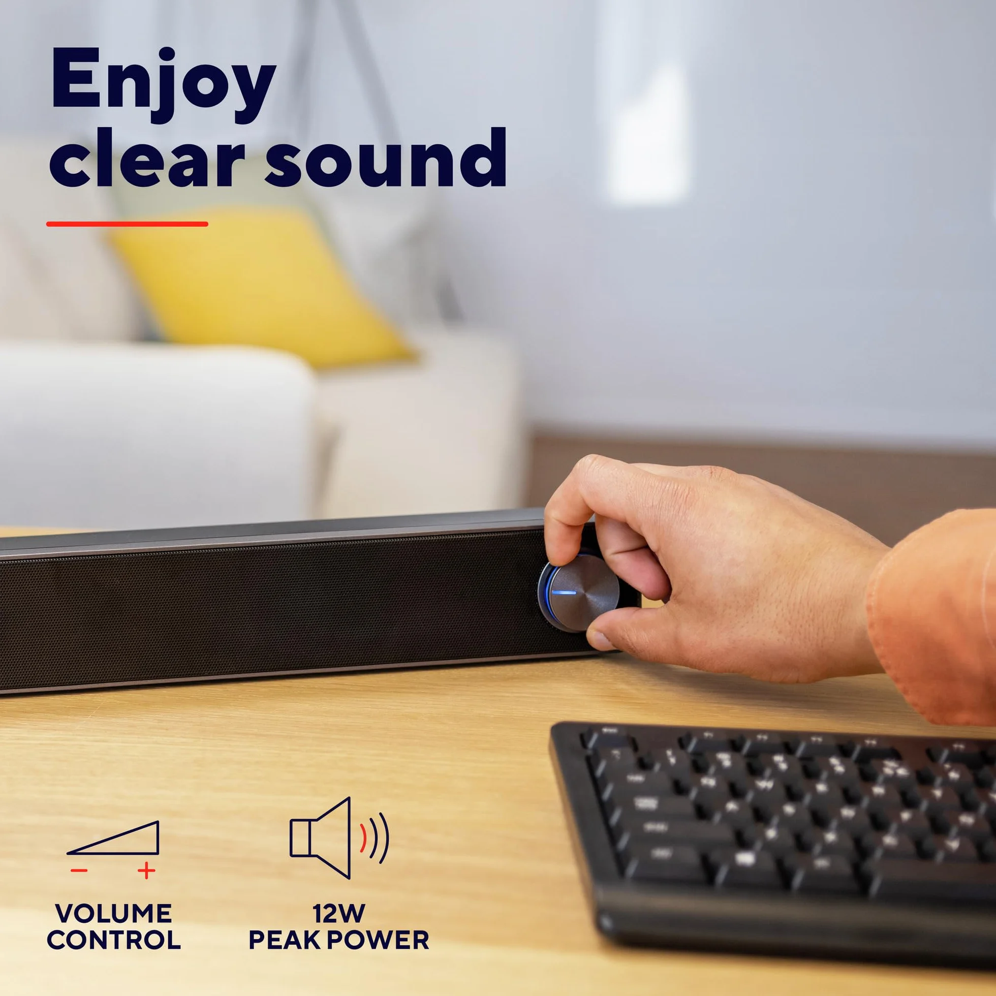 Trust Arys 22946 Soundbar Komputerowy, 12 W, Czarny