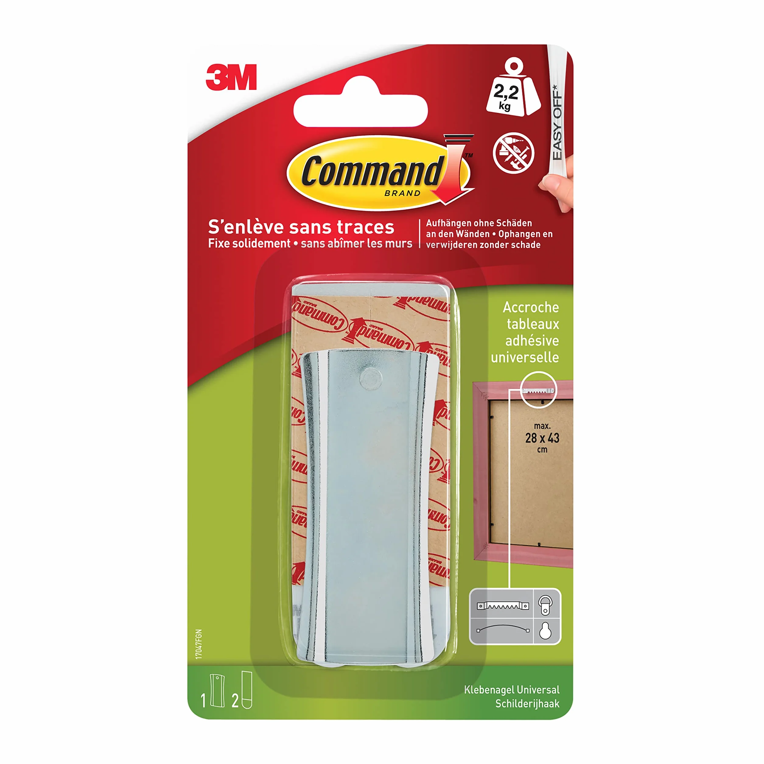 Command 17047 Uchwyty Na Obrazy, Srebrny, L