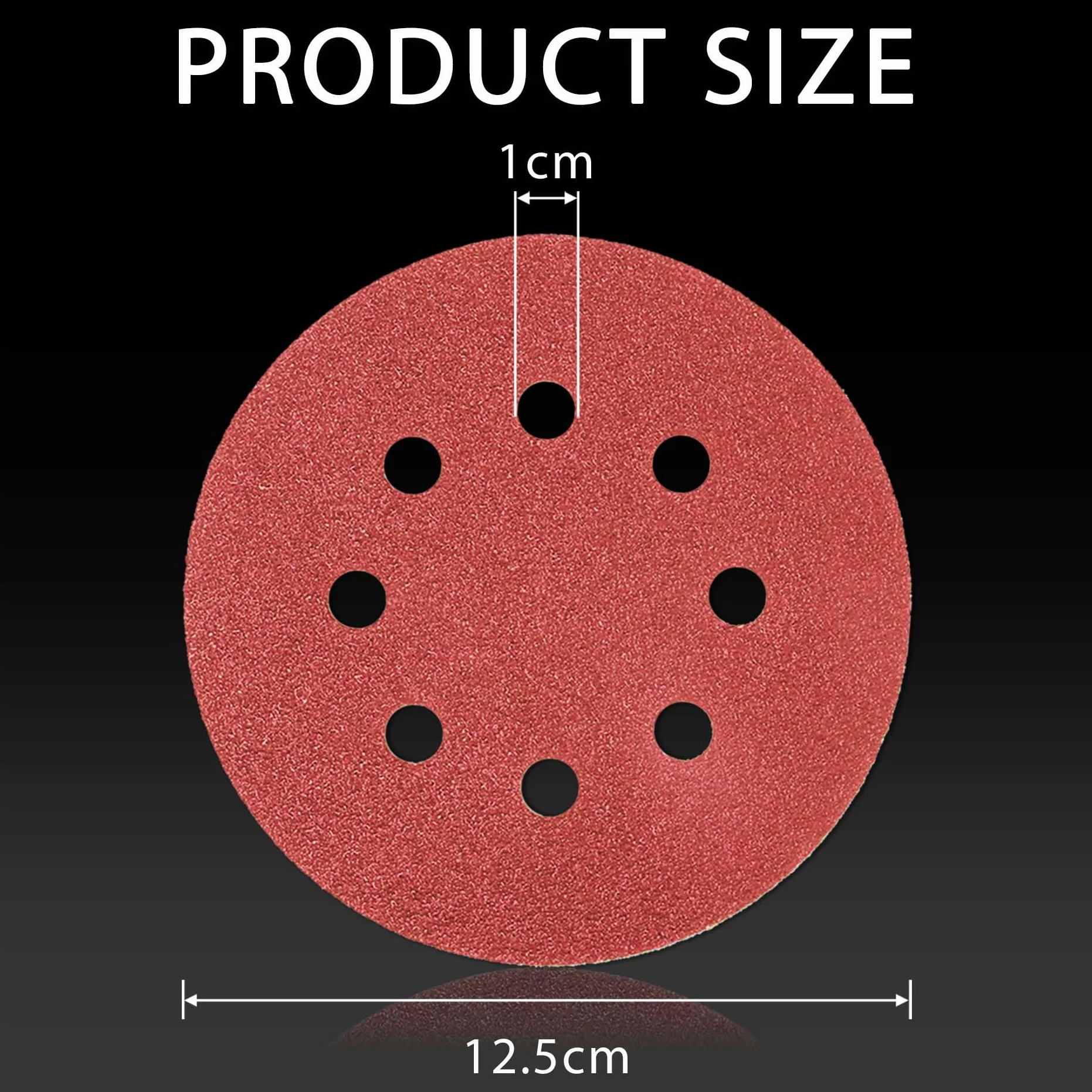 110 sztuk Papier ścierny 125 mm, Krążki ścierne, ziarnistość 40/60/80/100/120/180/240/320/600/1000/2000, mocowane na rzep krążki szlifierskie, 8 otworów okrągłych, do szlifierek mimośrodowych