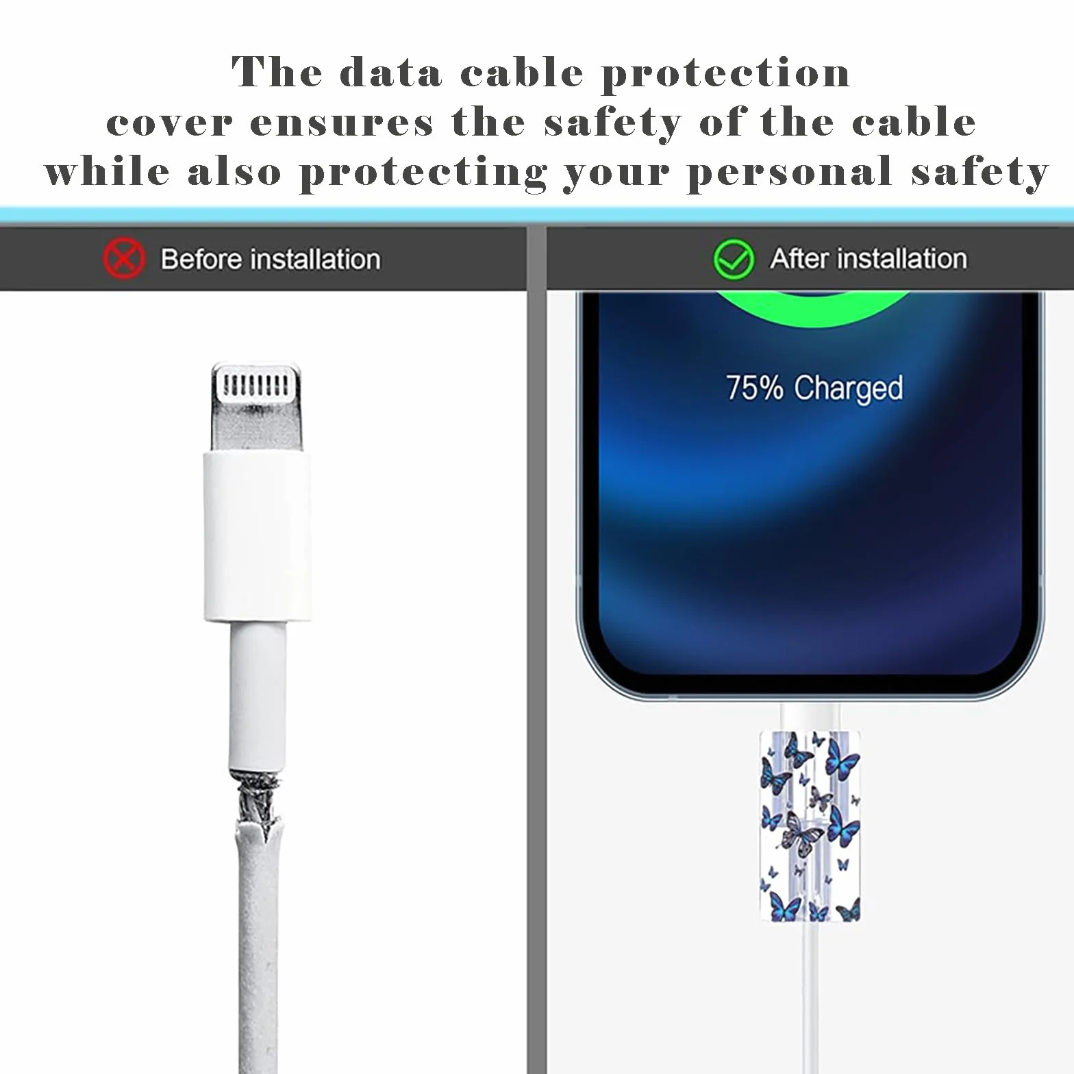 Ochraniacze kabli USB 6 szt. miękki silikonowy osłona ładowarki