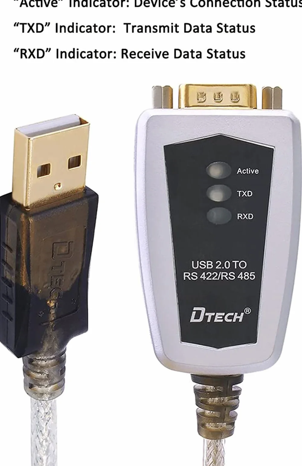DTECH Kabel USB do RS422 RS485 port szeregowy FTDI Terminal Board 5 pozycji Windows 11 10 8 7 XP Mac 4 stopy