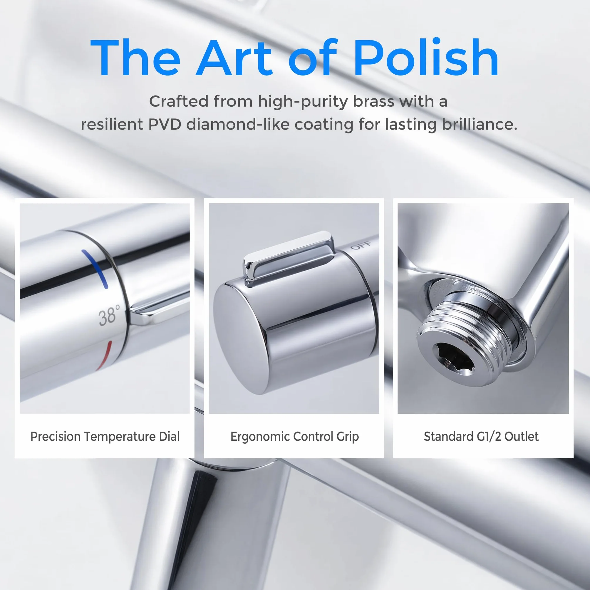 Termostat prysznicowy bateria mieszakowa 38℃ czarny termostat do wanny G 1/2" dwuodpływowa bateria prysznicowa mosiądz chromowany termostat armatura prysznicowa