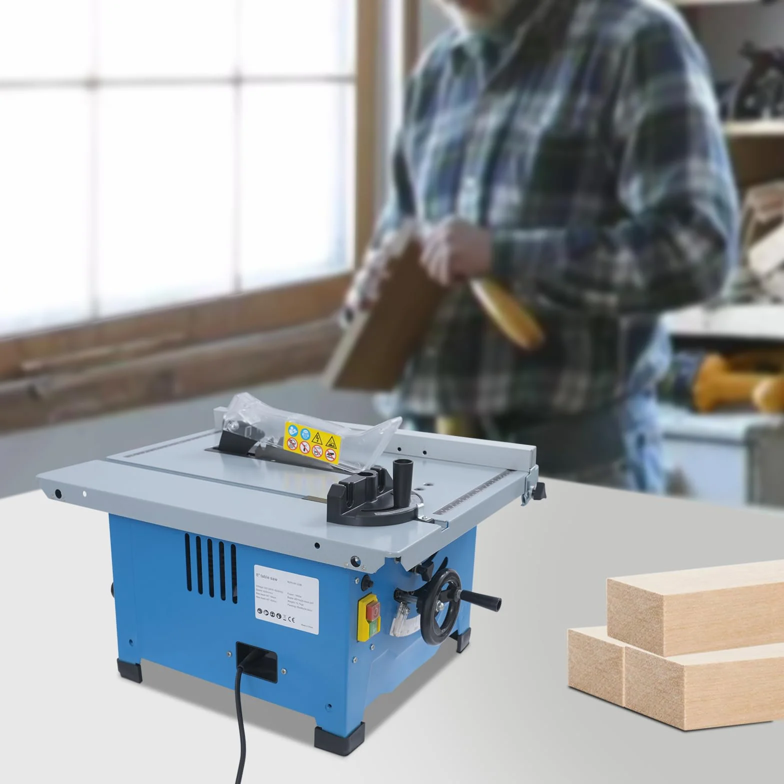 Mini stołowa pilarka tarczowa 1400 W, 4200 obr./min, z poszerzeniem stołu, cięcie 0-45° i głębokość cięcia 54 mm, piła tarczowa z brzeszczotem 210 mm do obróbki drewna i majsterkowiczów