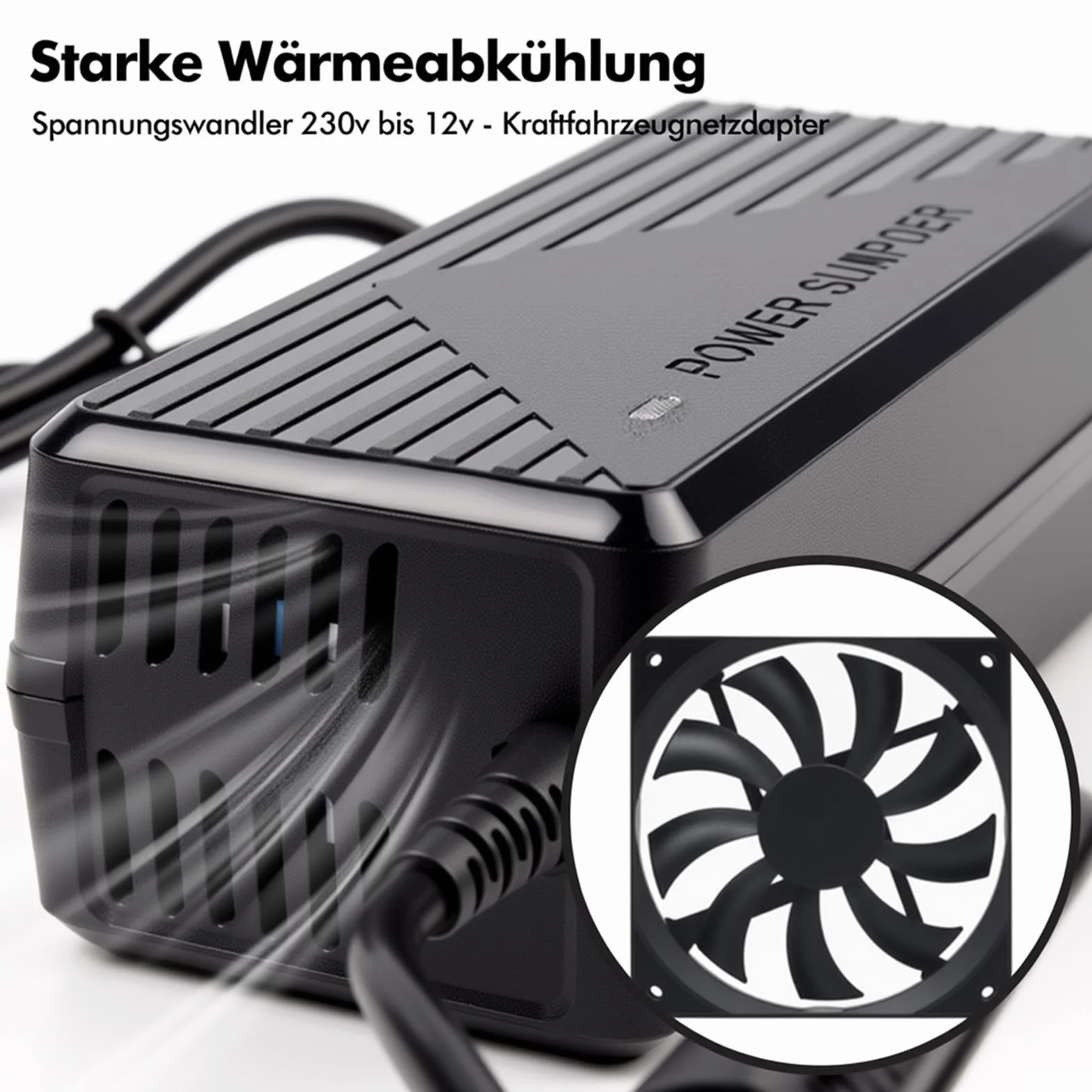 Przetwornica napięcia 230 V na 12 V, 180 W, 15 A, zasilacz sieciowy 12 V, adapter do zapalniczki samochodowej, gniazdo AC na DC do odkurzaczy, sprężarek, lodówek