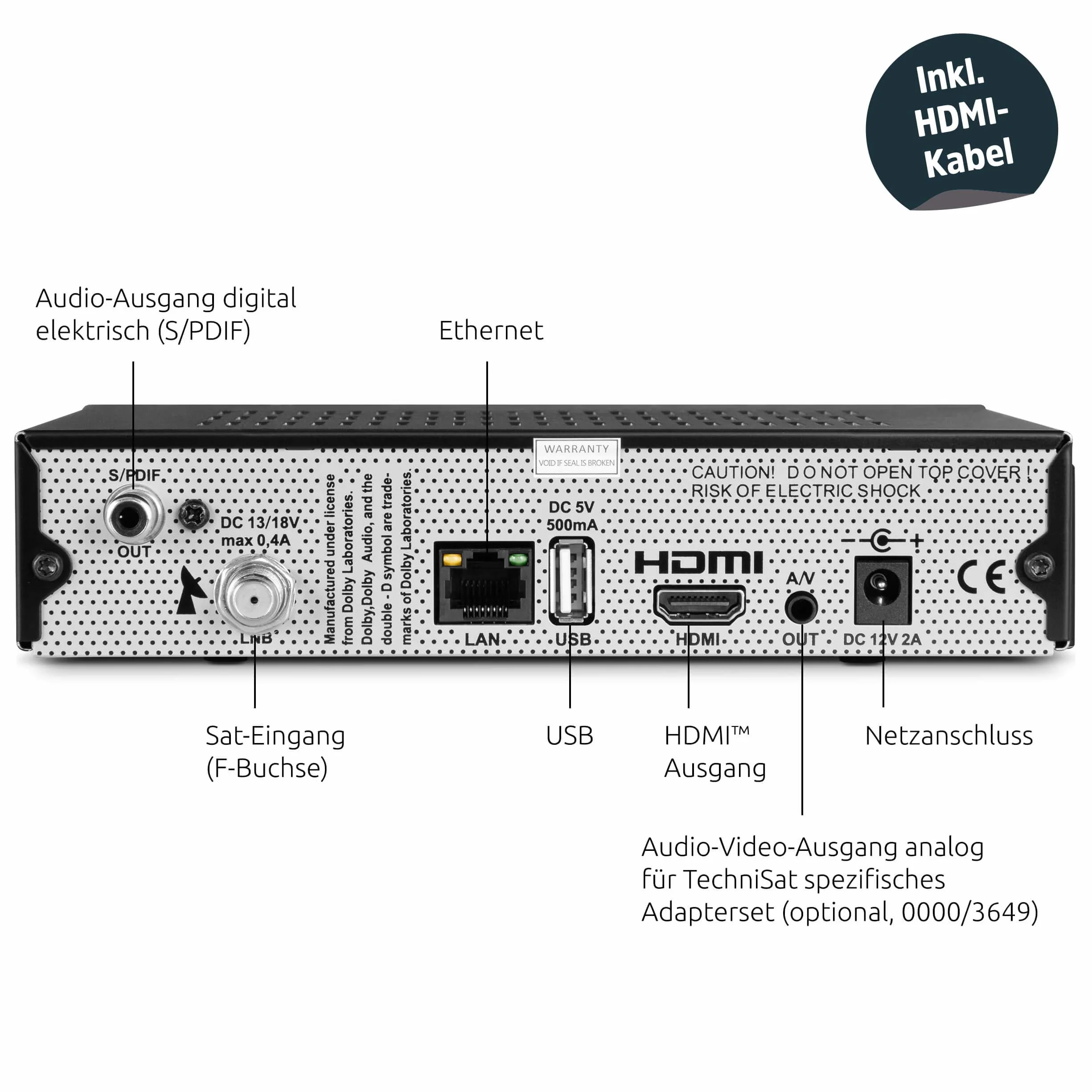 TechniSat DIGIT S3 HD cyfrowy odbiornik satelitarny HD DVB-S2 HDMI USB Unicable czarny