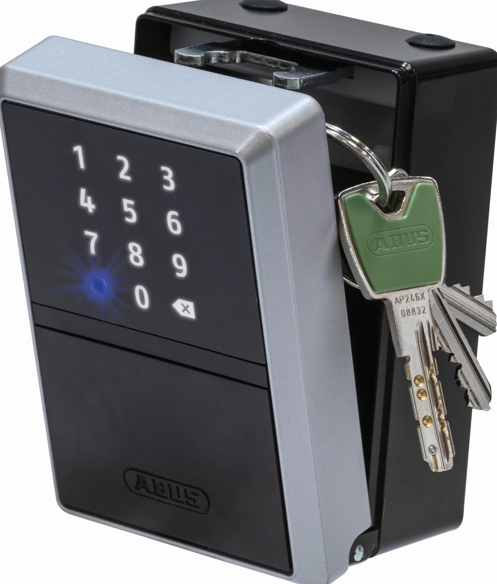 ABUS 63824 Sejf na klucze Smart KeyGarage – obs?uga za pomoc? aplikacji na smartfon lub kodu numerycznego, Bluetooth na 20 kluczy – do monta?u na ?cianie, czarny
