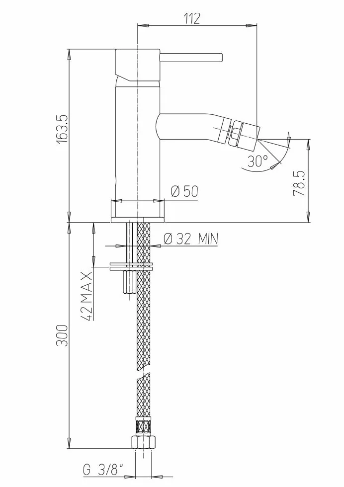 Paini - Cox 78YO304TC jednouchwytowa bateria do bidetu z mosiądzu, czarna i matowa powierzchnia, atrakcyjny design, produkt w całości wykonany we Włoszech i wykończony, czarny matowy z logo
