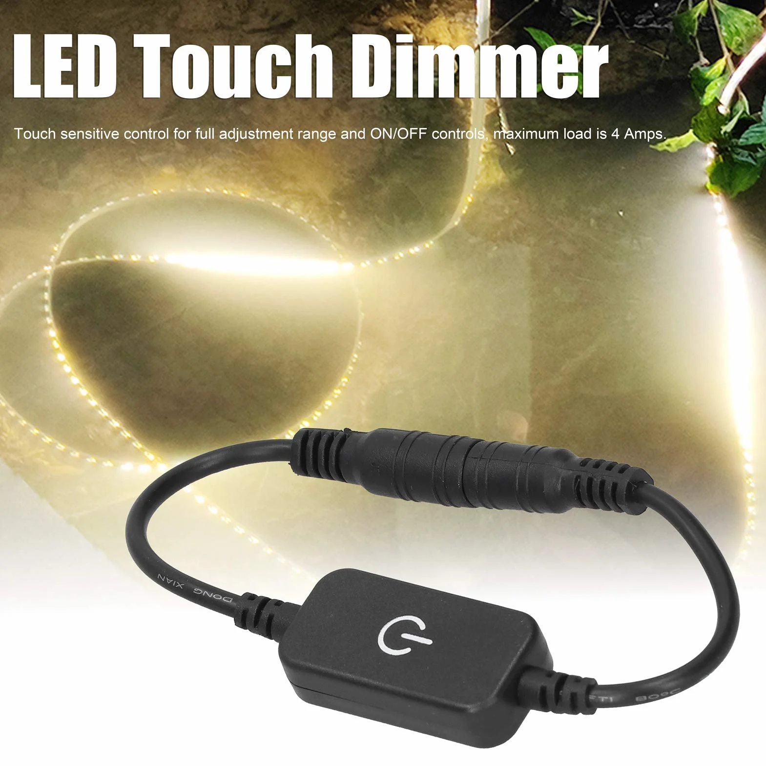 Ejoyous Dotykowy ściemniacz LED, Dotykowy Włącznik/wyłącznik z wtyczką i Gniazdem 5,5mm, do Jednokolorowych Pasków LED o Napięciu 5V i 24V DC