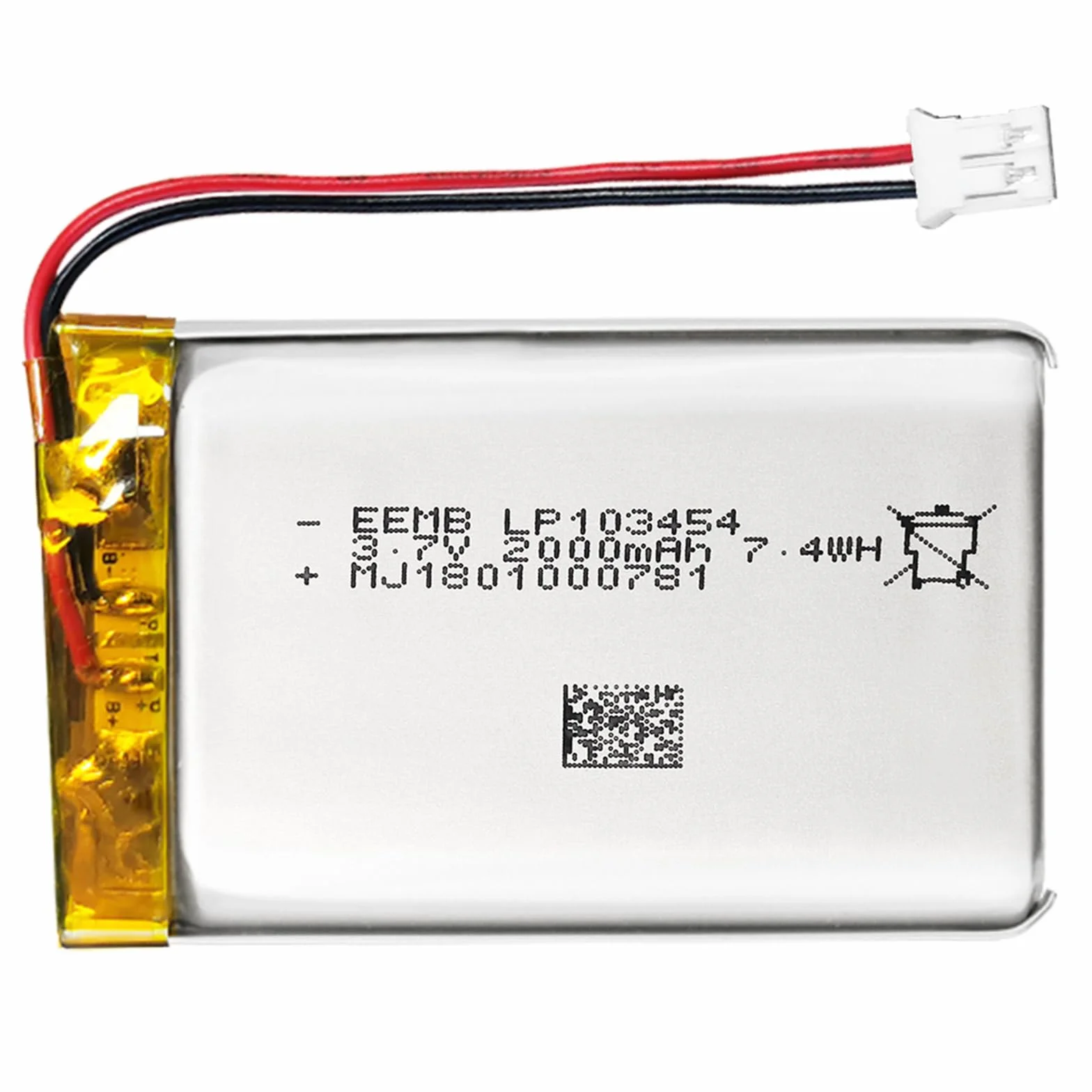 EEMB 3.7V 2000mAh 103454 Bateria Lipo litowo-polimerowa ze złączem JST