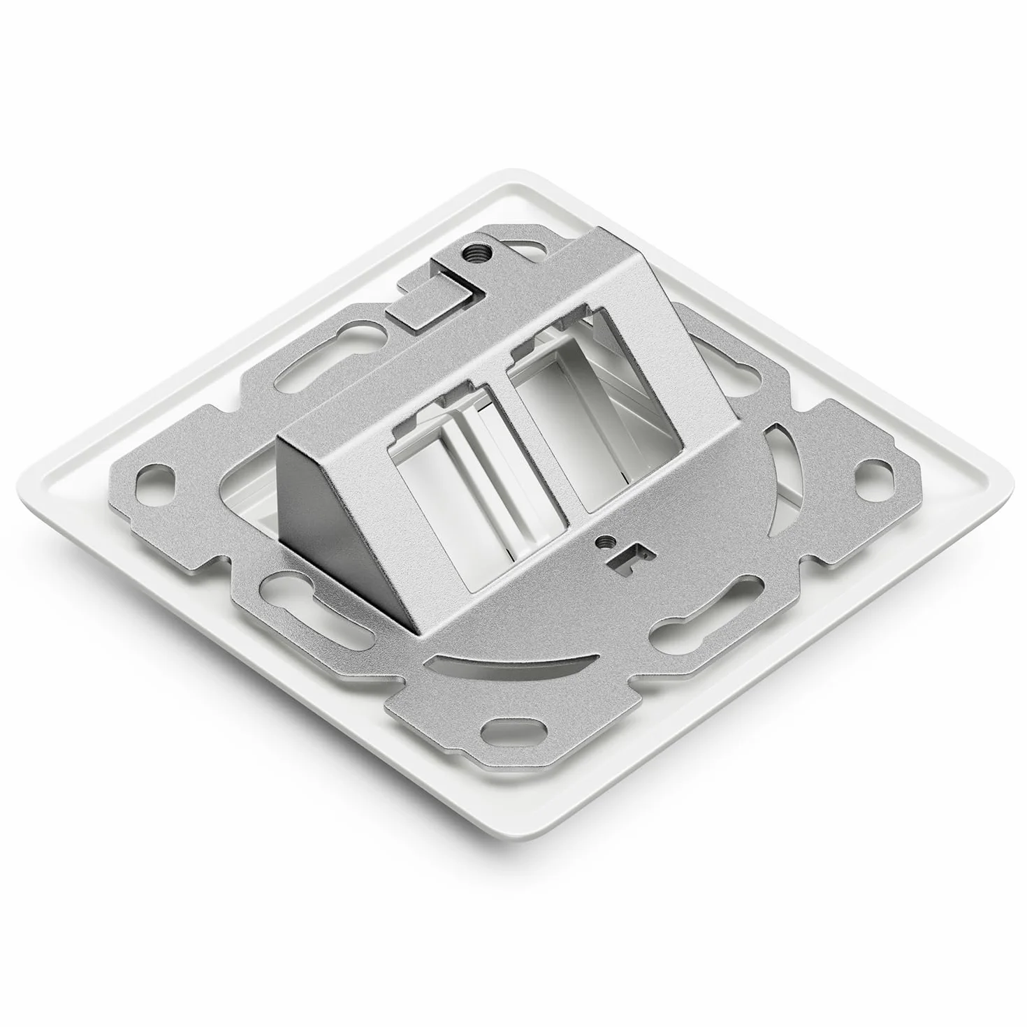 deleyCON 1x Gniazdo Sieciowe RJ45 Podtynkowe 10 Gbit/s Keystone (1x Puszka + 2x Keystone) - Gniazdo RJ45 Cat6a - do Kabli Instalacyjnych CAT6/CAT7, w Pełni Ekranowane - Biały