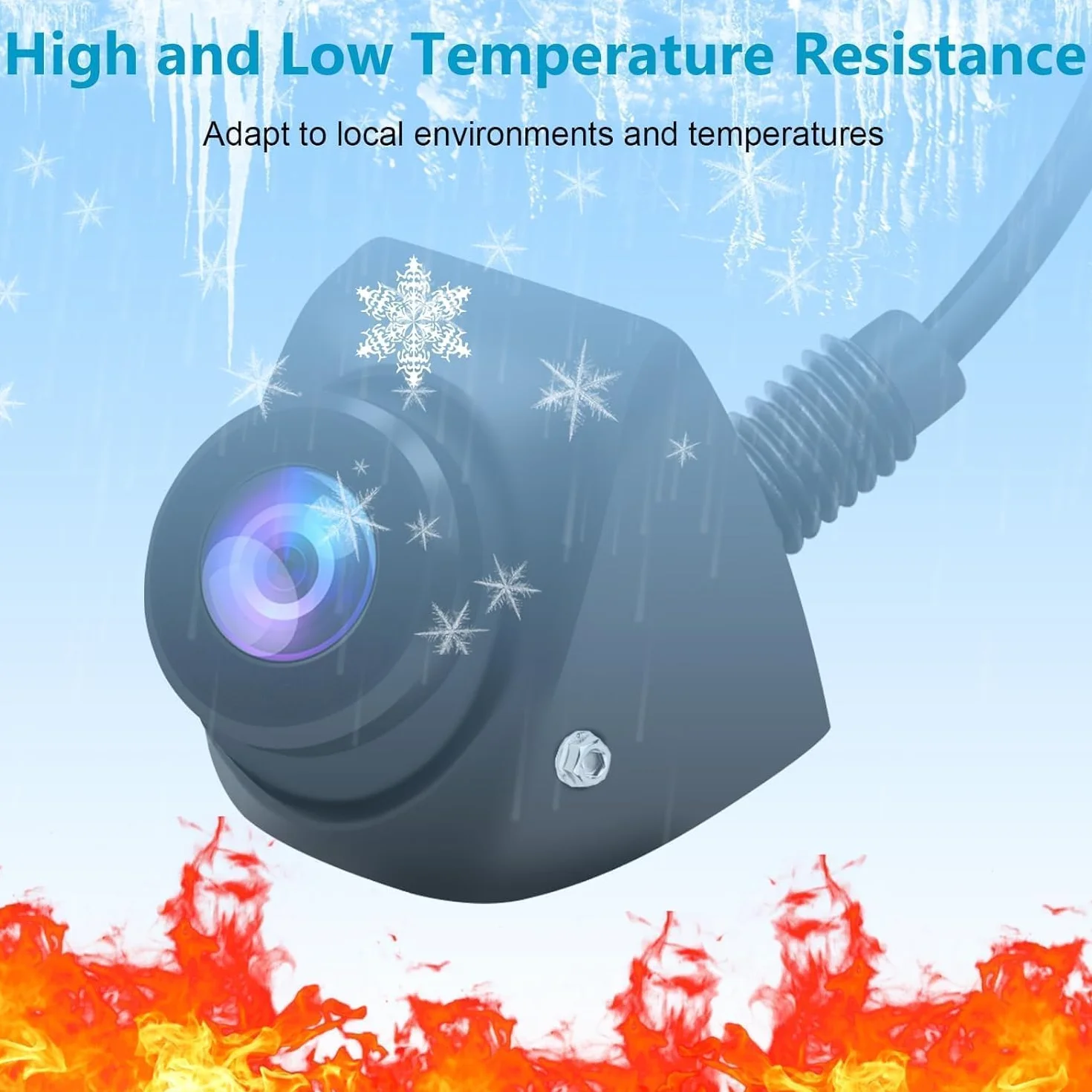 OBEST Samochodowa kamera cofania 1080P Night Vision, AHD/CVBS metalowa kamera cofania/widok z boku, obrót o 360°, szeroki kąt 170°, do samochodu/przyczepy kempingowej/ciężarówek/vana 12V-24V