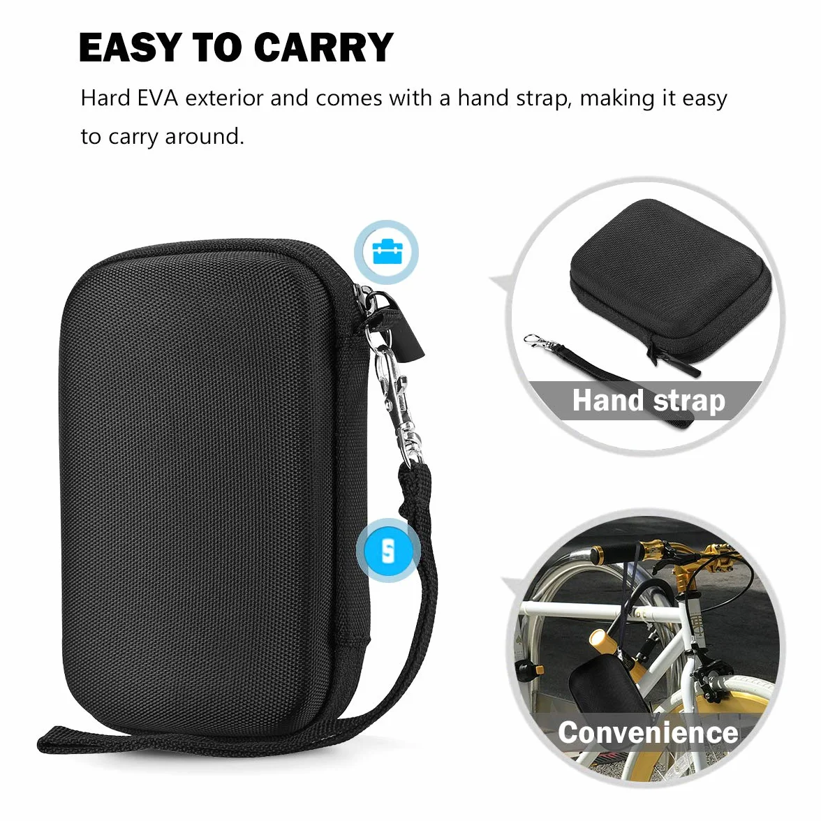 ProCase Twarde etui podróżne do SanDisk Extreme SSD 1TB 2TB 500GB 250GB, czarne