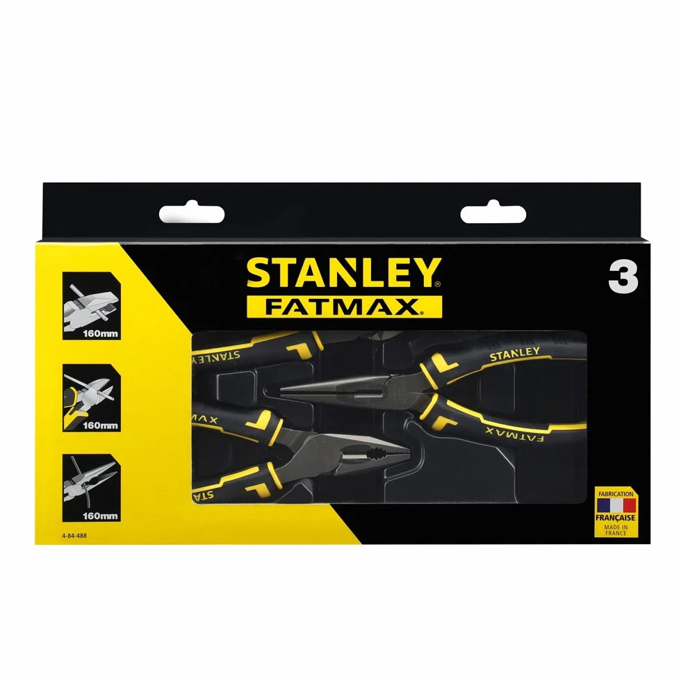 STANLEY Profesjonalny Juego 3 szczypces FatMax dla profesjonalistów i majsterkowiczów do codziennego użytku ergonomiczna konstrukcja