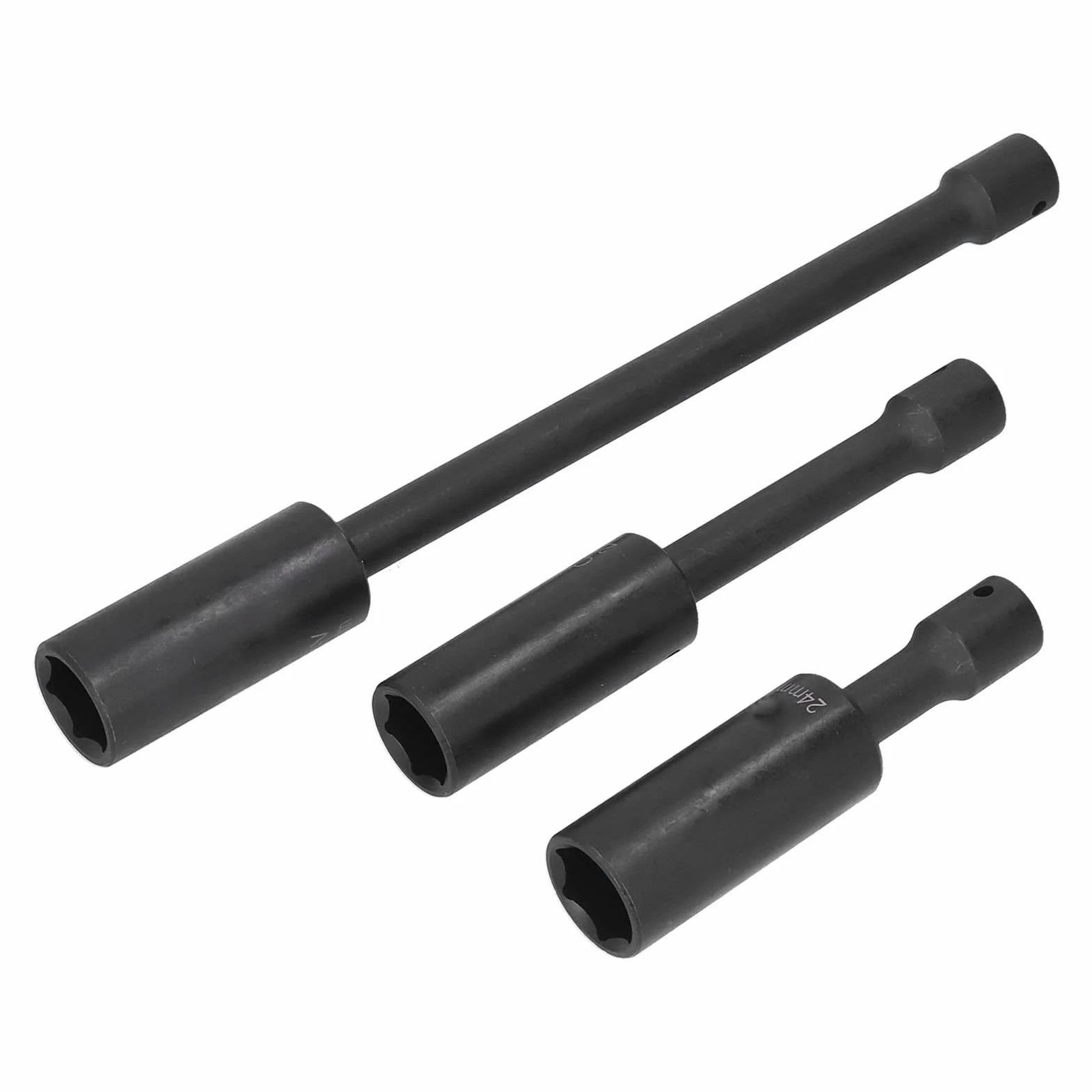 Zestaw Nasadek Głębokich Udarowych 1/2 Cala 18 Sztuk Wysokiej Jakości Nasadek Metrycznych dla Mechaników CR V Stal Czarna, Odporna na korozję