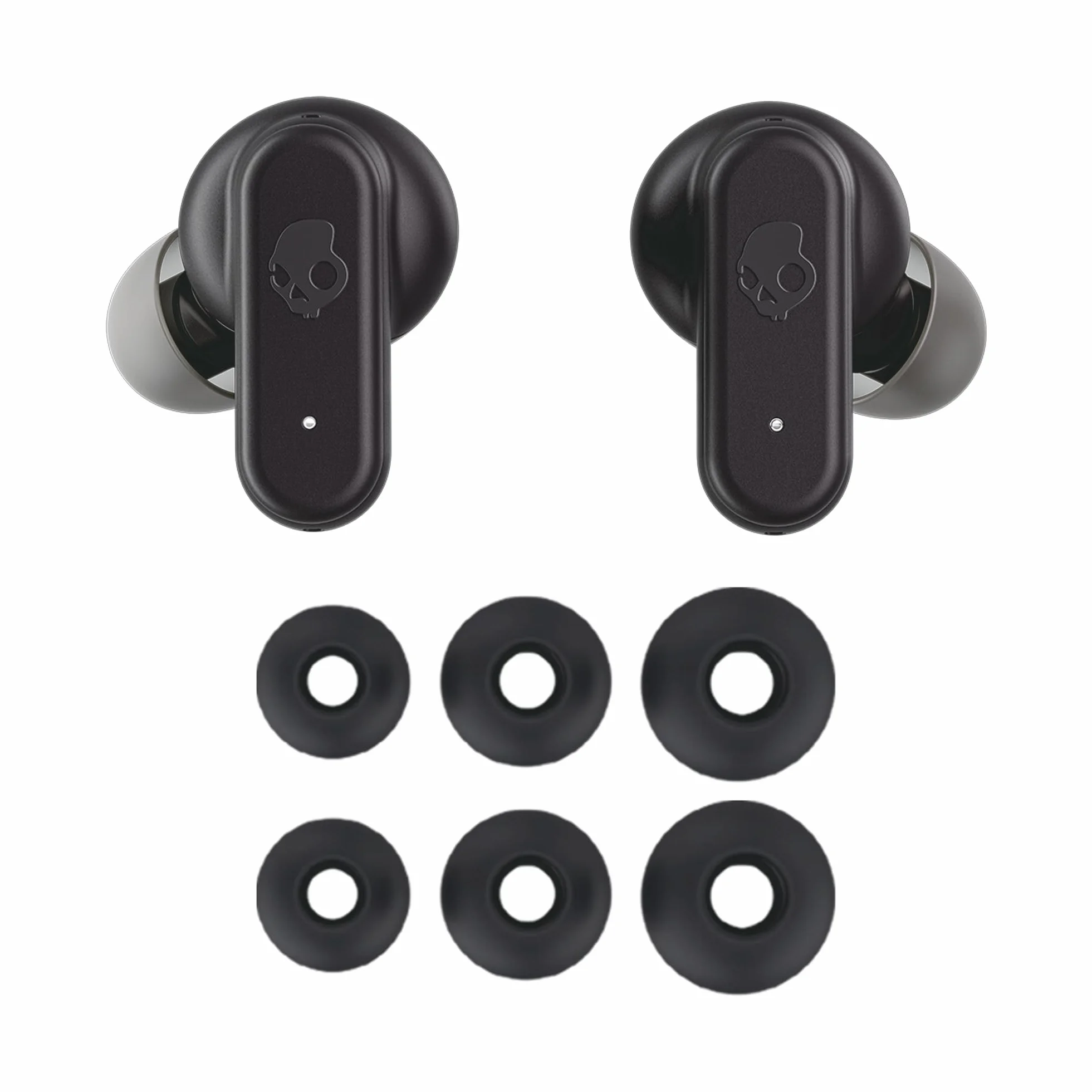 Skullcandy Dime Evo Wireless Earbuds, Bluetooth Headphones, Noise Isolating Fit, Up to 36 Hours Battery, Microphone for iPhone Android, Easy Carry with Clip-Anywhere Case - True Black