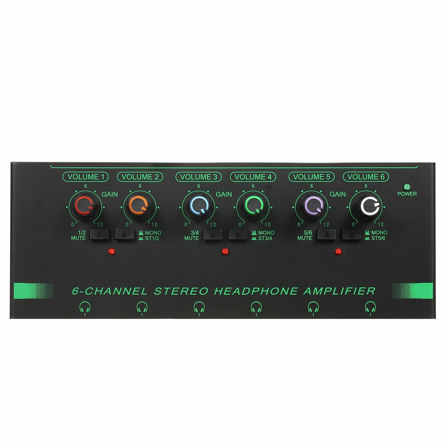 BRRNOO Wzmacniacz Słuchawkowy 6-kanałowy Metalowy Stereo Rozdzielacz