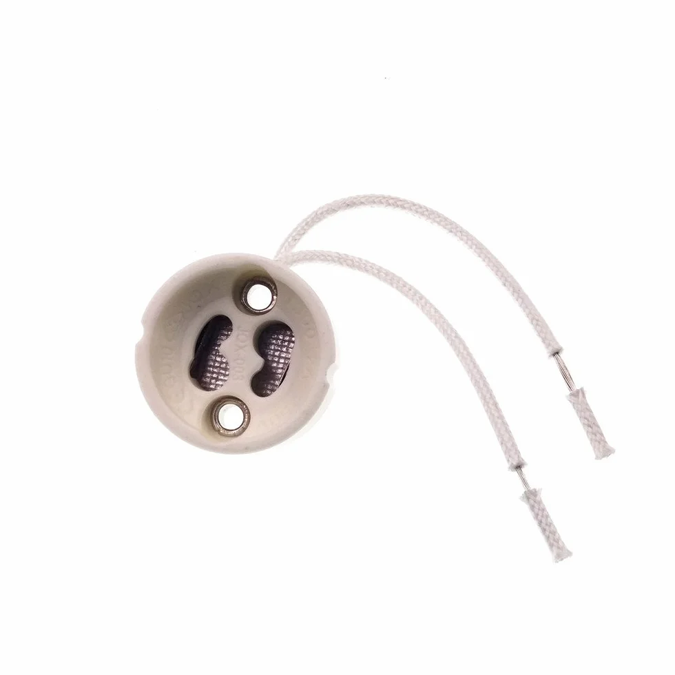 JZK - 10 x ceramiczna oprawka do lampy G10 z silikonowymi przewodami do żarówki GU10, żarówka halogenowa/reflektor LED/CFL