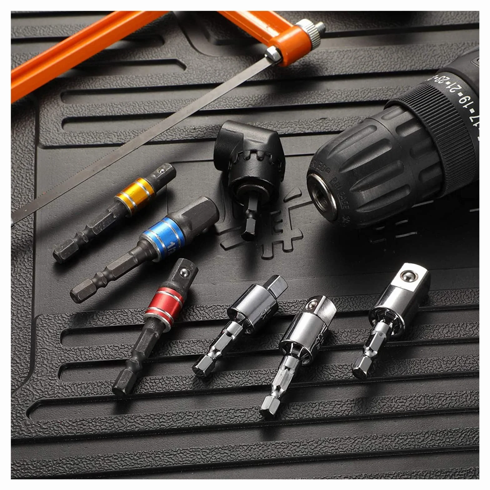 Adapter gniazdka sześciokrotnego, Zestaw adapterów do wiertarki, gniazd wiertarskich, bitów kątowych 105° i reduktorów(20pcs)