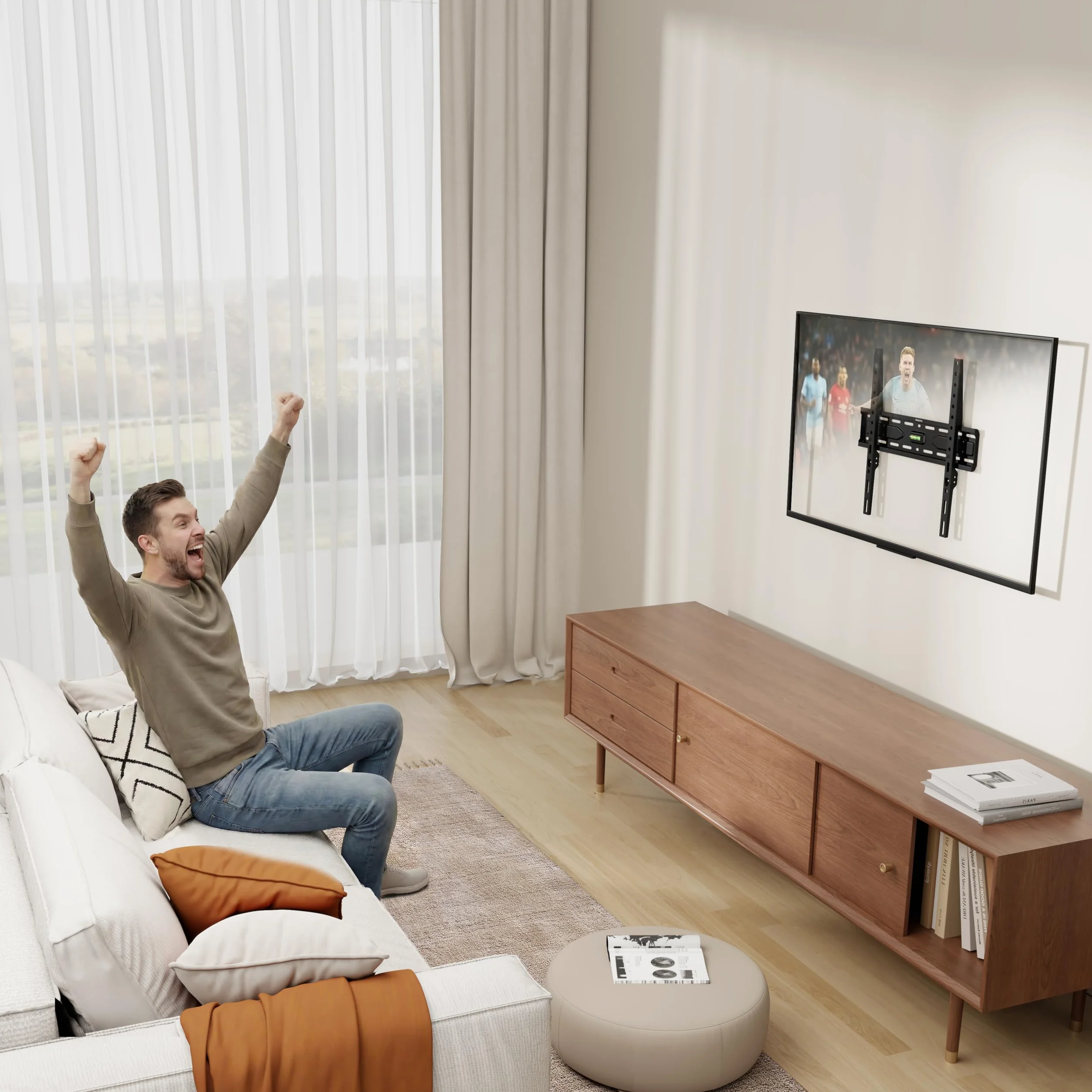 Philips Uniwersalny uchwyt do telewizora płaskiego na ścianę, pasuje do telewizorów LCD/LED 32-75 cali, kompatybilny z VESA 75 x 75-400 x 400 mm, maks. 45 kg, konstrukcja oszczędzająca miejsce, łatwa