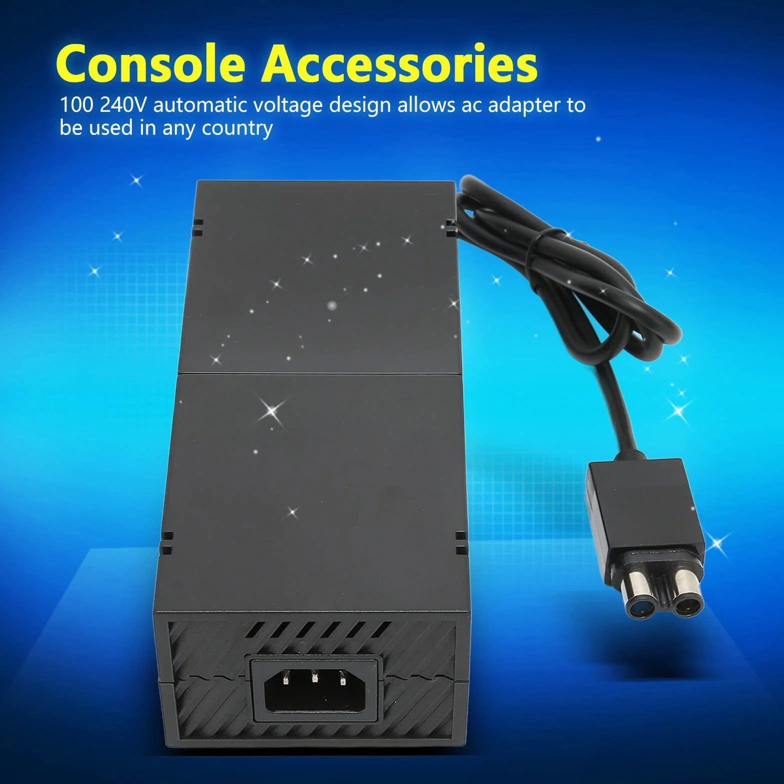Zasilacz sieciowy do One, zapasowy adapter Power-Brick, napięcie 100-240 V, kabel sieciowy, kompatybilny z konsolą One, obowiązkowy element wyposażenia w jednym, 12 V (wtyczka EU)